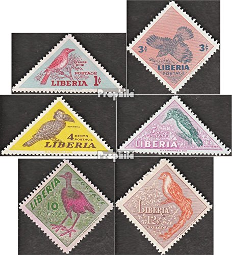 Prophila Collection Liberia 450A-455A (Completa Edizione) 1953 Locals Uccelli (Francobolli per i Collezionisti) Uccelli