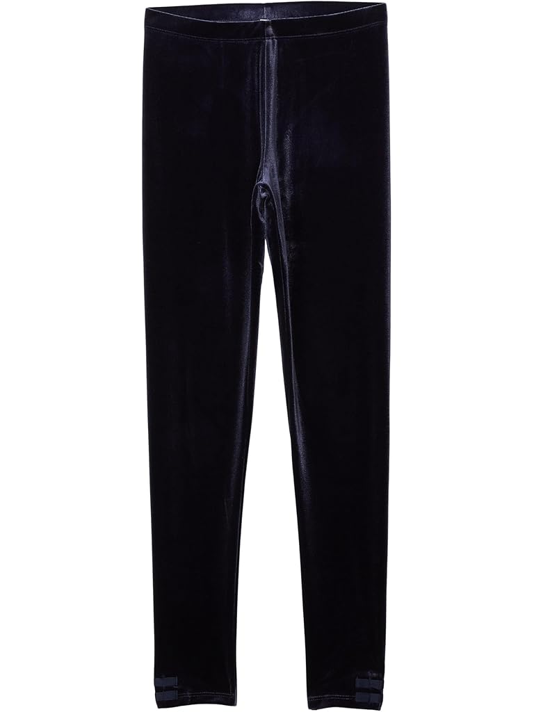 Navy Janie and Jack Velvet Bow Leggings (Toddler/Little Kids/Big Kids)