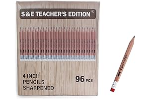 S & E TEACHER'S EDITION 96Pcs Natural Wood Mini Pencil