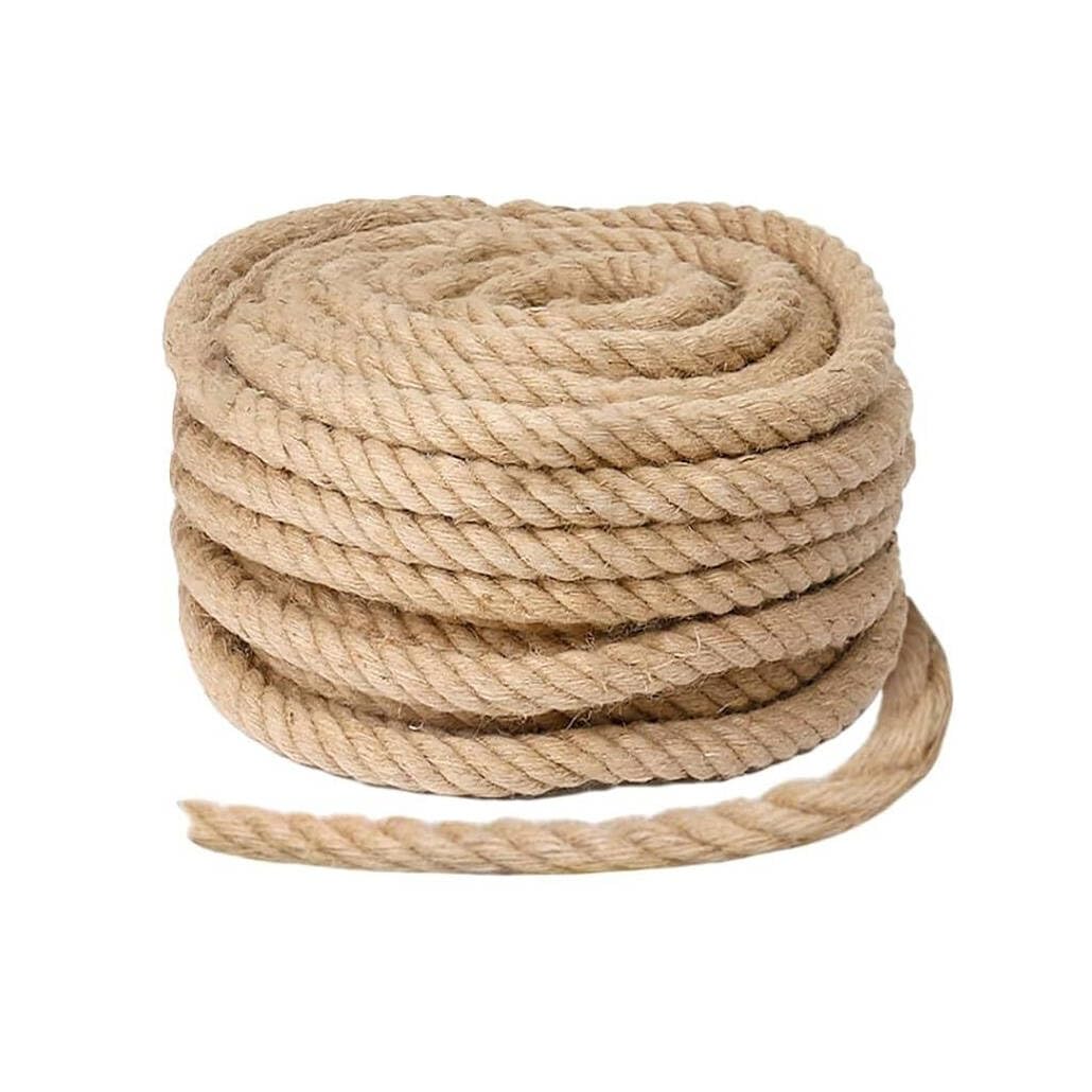 Natur Juteseil Jutekordel Gedrehtes Hanfseil Für Deko Garten Tauziehen Klettern Sport Handlauf Zaunpfähle Bootfahren(10mm,50m/164ft)