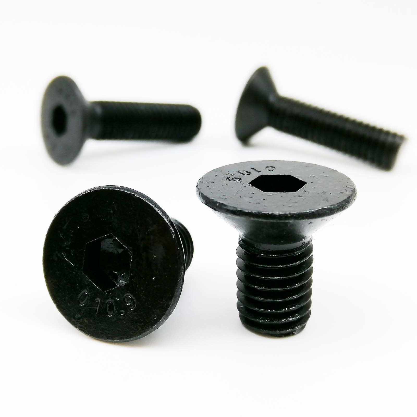 Tornillo autorroscante 5/10/25/50x M1.6 M2 M2.5 M3 M4 M5 M6 M8 negro grado 10.9 cabeza hexagonal hexagonal de acero plano longitud 3-80 mm cubierta de tornillo (75 mm, 5 piezas M8)