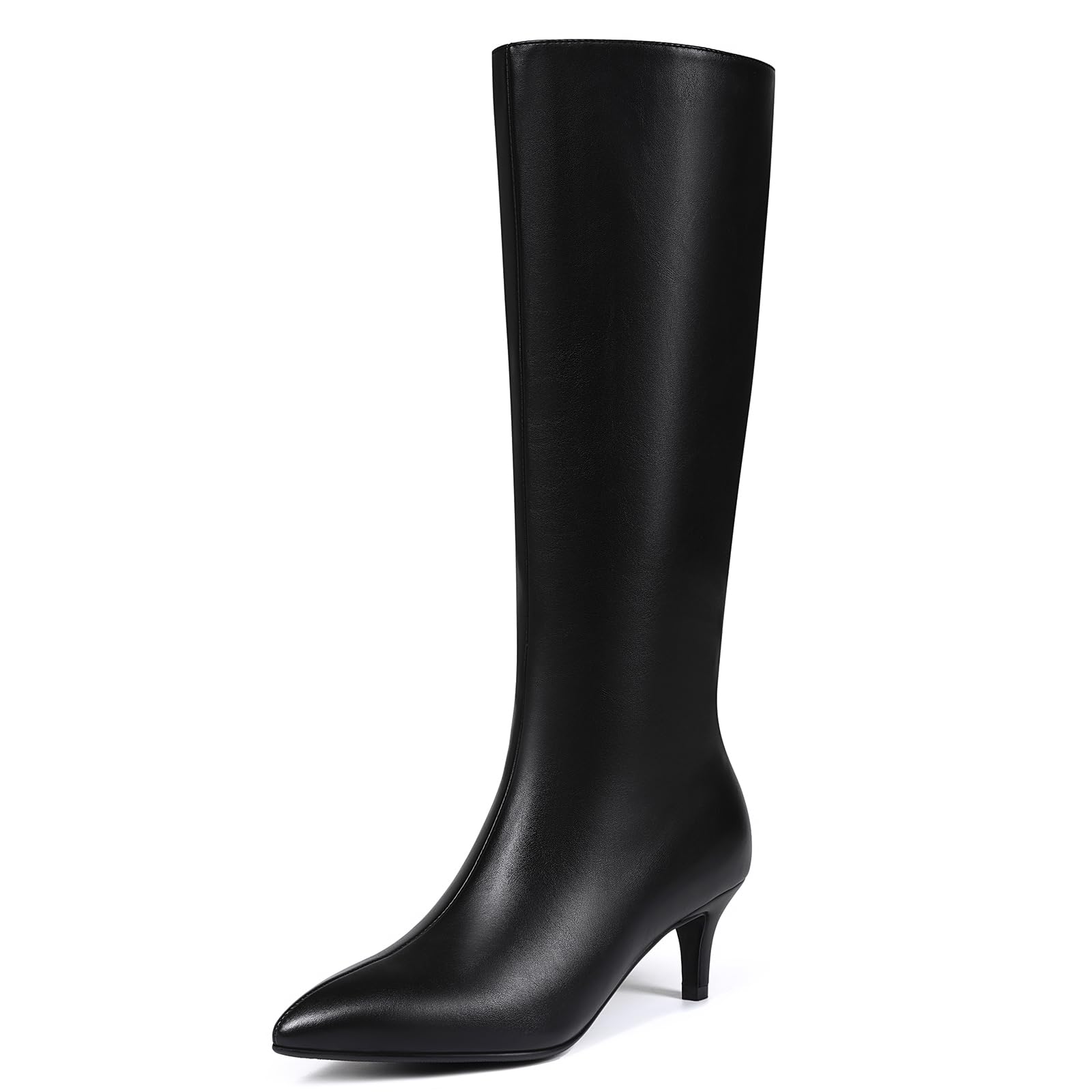 Knee High Boots Women Stiletto Heel Pointed Toe Tall Boot for Women Faux Crocodile Boots Side Zipper Fashion