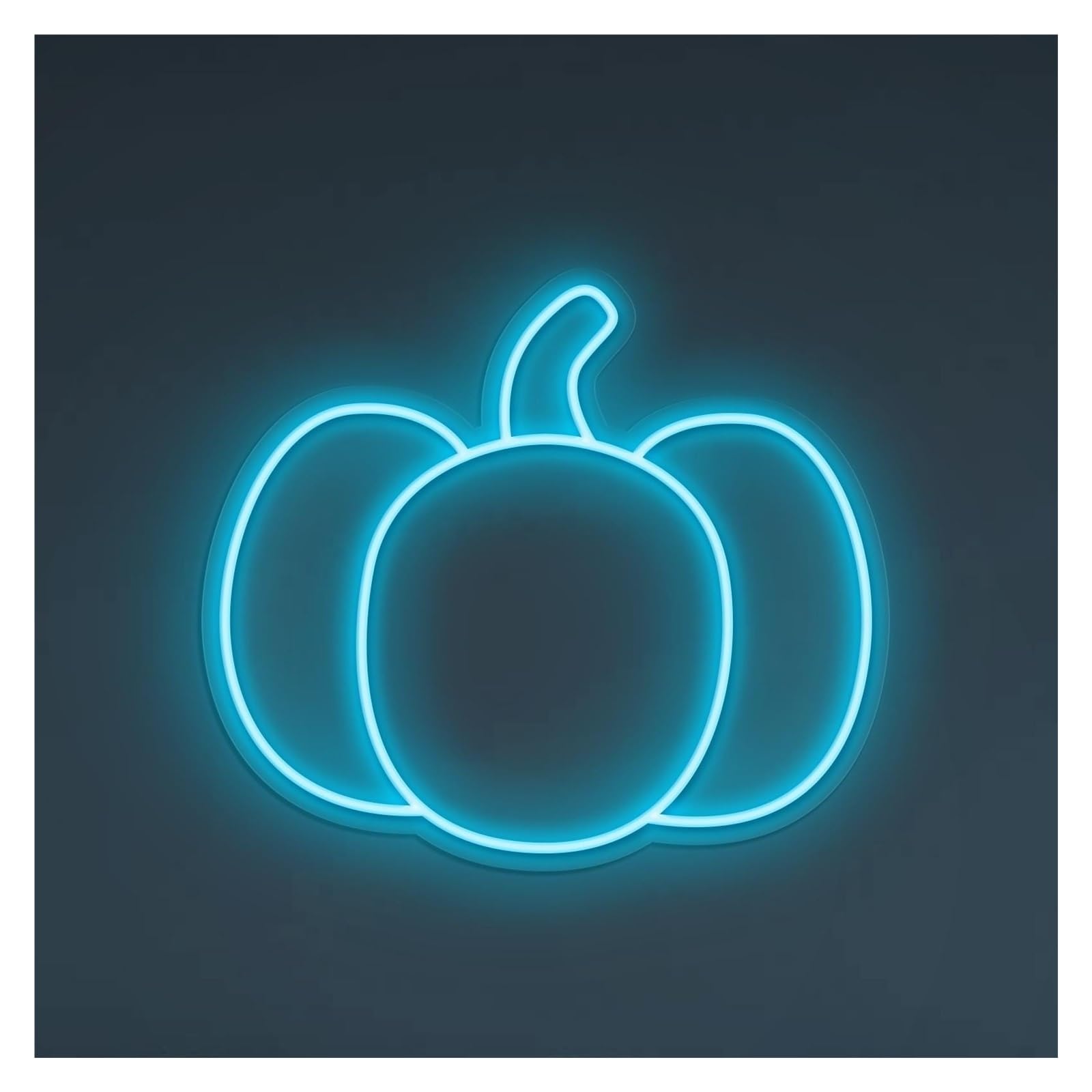 RONGCH Hanging Art Signs Pumpkin Neon Sign, Suitable for Horror House Decor with Brightness Adjustable 30cm(Ice Blue)