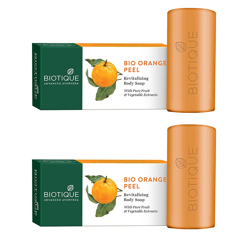 BiotiqueBio Orange Peel Revitalizing Body Soap, 150g (Pack Of 2)