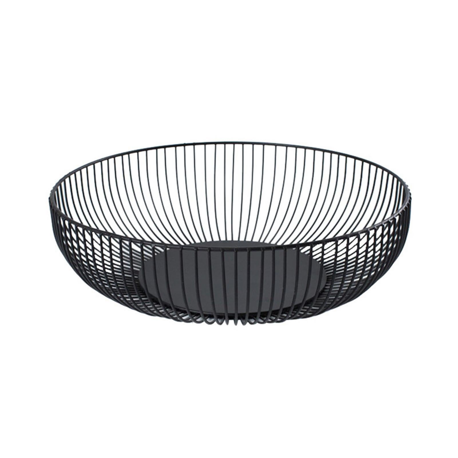 Corbeille à Fruits En Fil De Fer Noir – Grand Panier Rustique Pour Rangement Déco Salon Et Cuisine