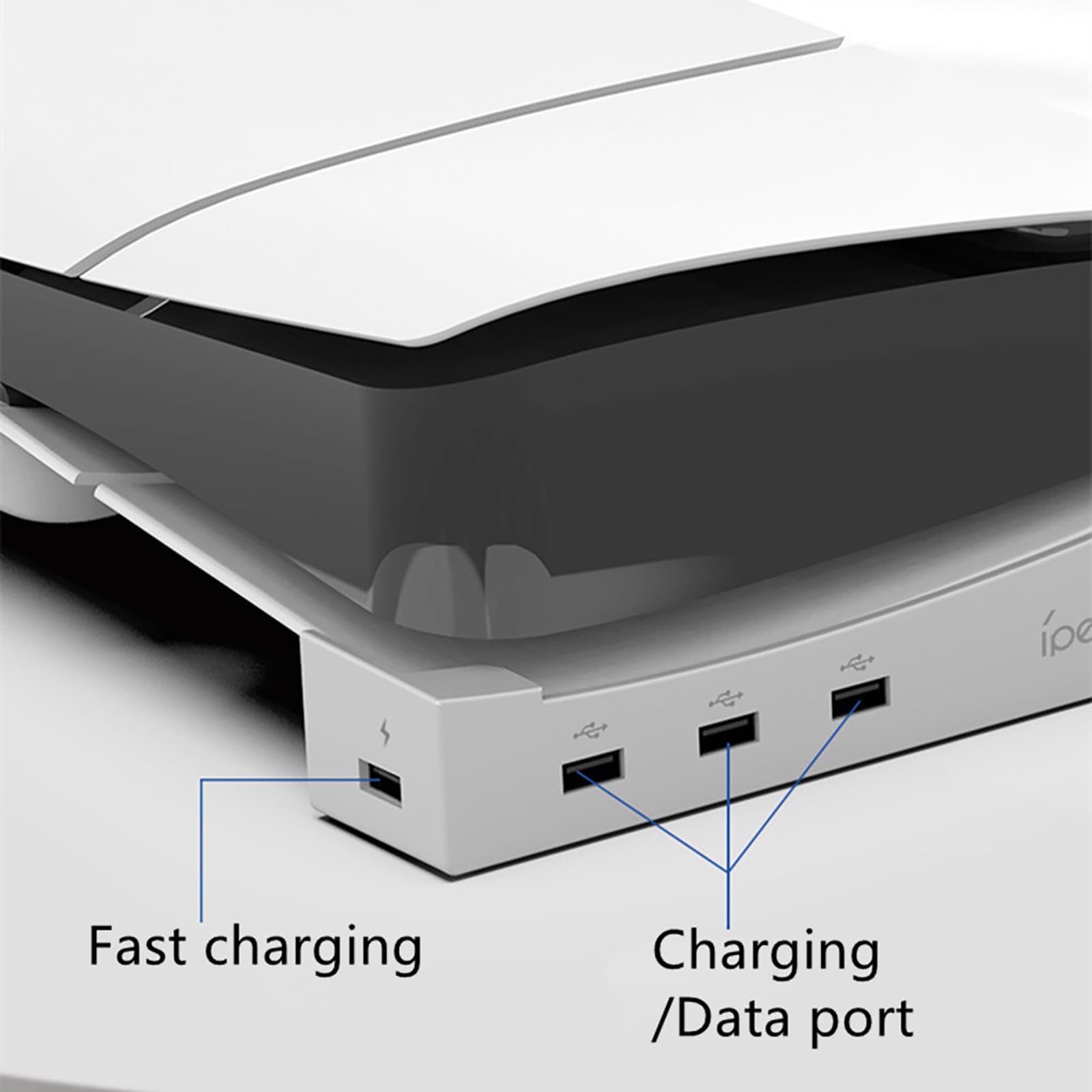 MOOKEENONE Hub orizzontale 4 Porta USB Base del basamento per PS5 Slim Console, Aggiornamento Accessori Stand Holder