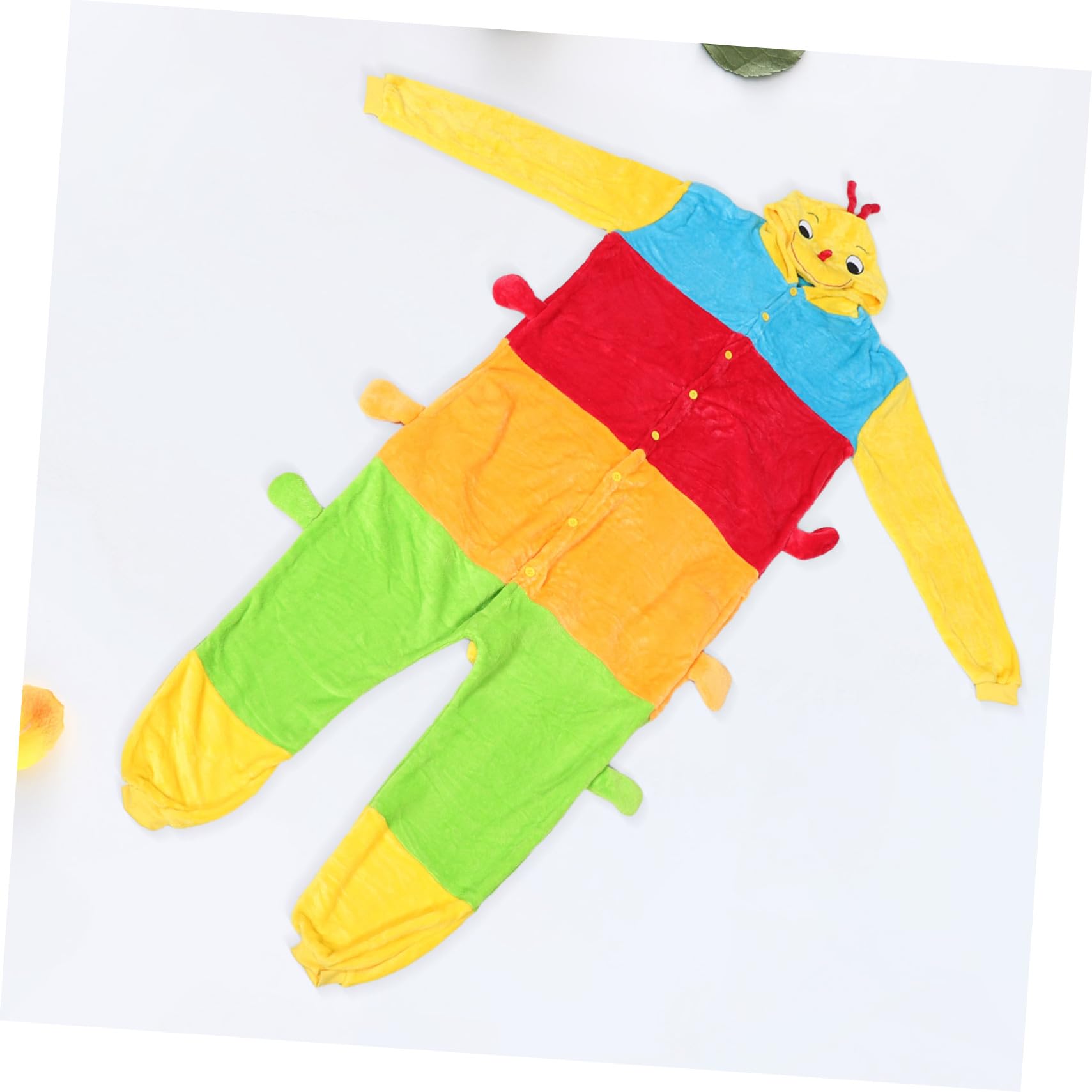 Healeved Flanell Caterpillar Onesie Schlafanzug für Damen und Cartoon gemütlicher Einteiler mit Kapuze Weiche Warme Winter Loungewear Bequemes Einfaches An Ausziehen Bunter Tier-Schlafanzug