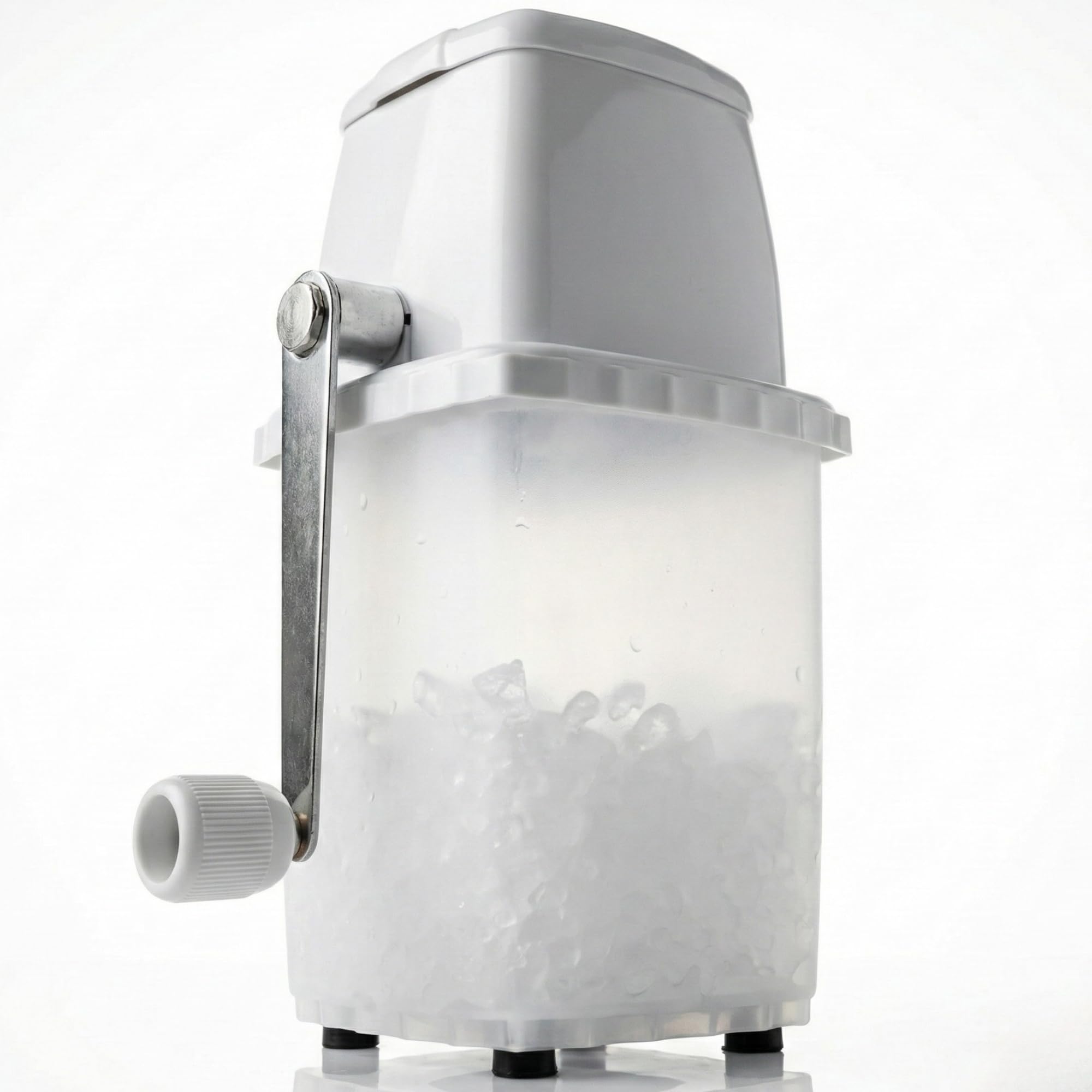 Drinkstuff Manual Ice Crusher – Hand Crank Ice Maker Machine with Stainless Steel Blades, Snow Cone, Slushie, Smoothie & Cocktail Crusher for Home Bar – Durable, Easy to Use