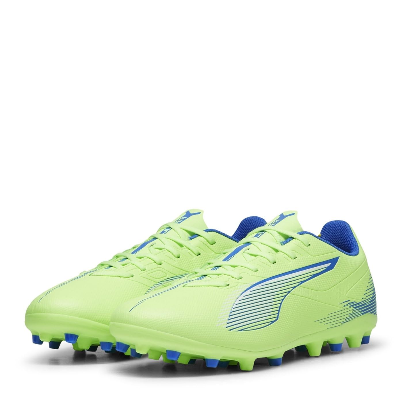PUMA Unisex Adults Ultra 5 Play MG Soccer Shoe, Fizzy Apple-PUMA White-BLUEMAZING, 10.5 UK