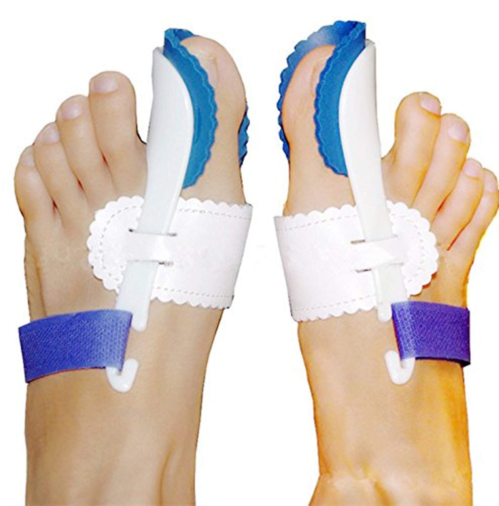 AnHua Valgus Bunion Corrector Orthotics Feet Bone Thumb Adjuster Correction Pedicure Sock Straightener Bunion Splint for Bunions for Crooked Toes Alignment Pain Relief (Style2ï¼šBlue White)