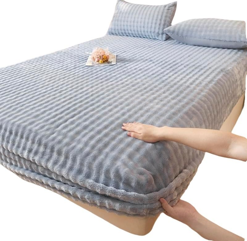 Sábana bajera, franela gruesa ultrasuave, bolsillo profundo, elástico en todo el contorno, lavable a máquina