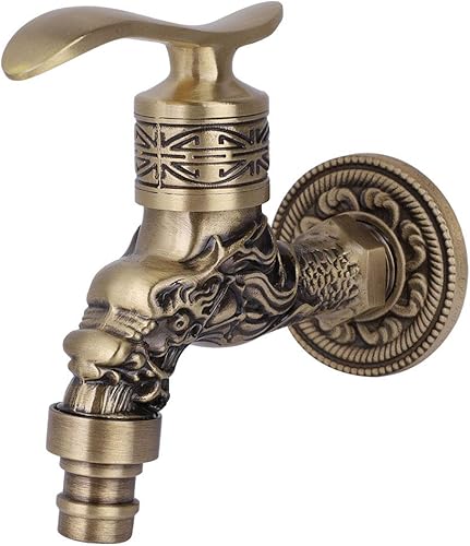 Miniatura 2 de Grifo de montaje en pared para fregadero de cocina, grifo de lavabo de baño de latón antiguo con una sola manija para lavadora G12 pulgadas