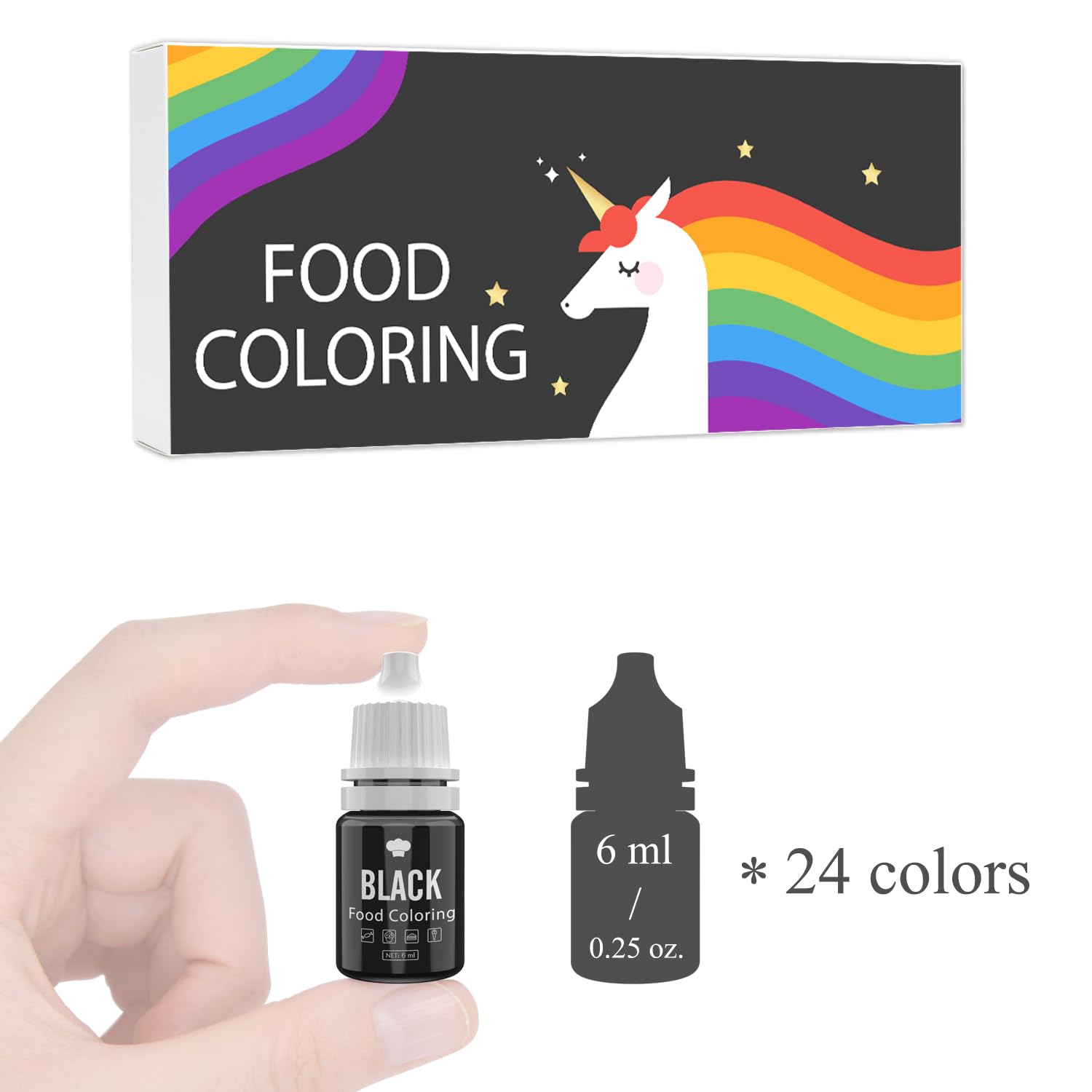 Colorante Alimentario 24 Colores - Food Colouring Alto Concentrado para Pasteles, Galletas, Bebidas