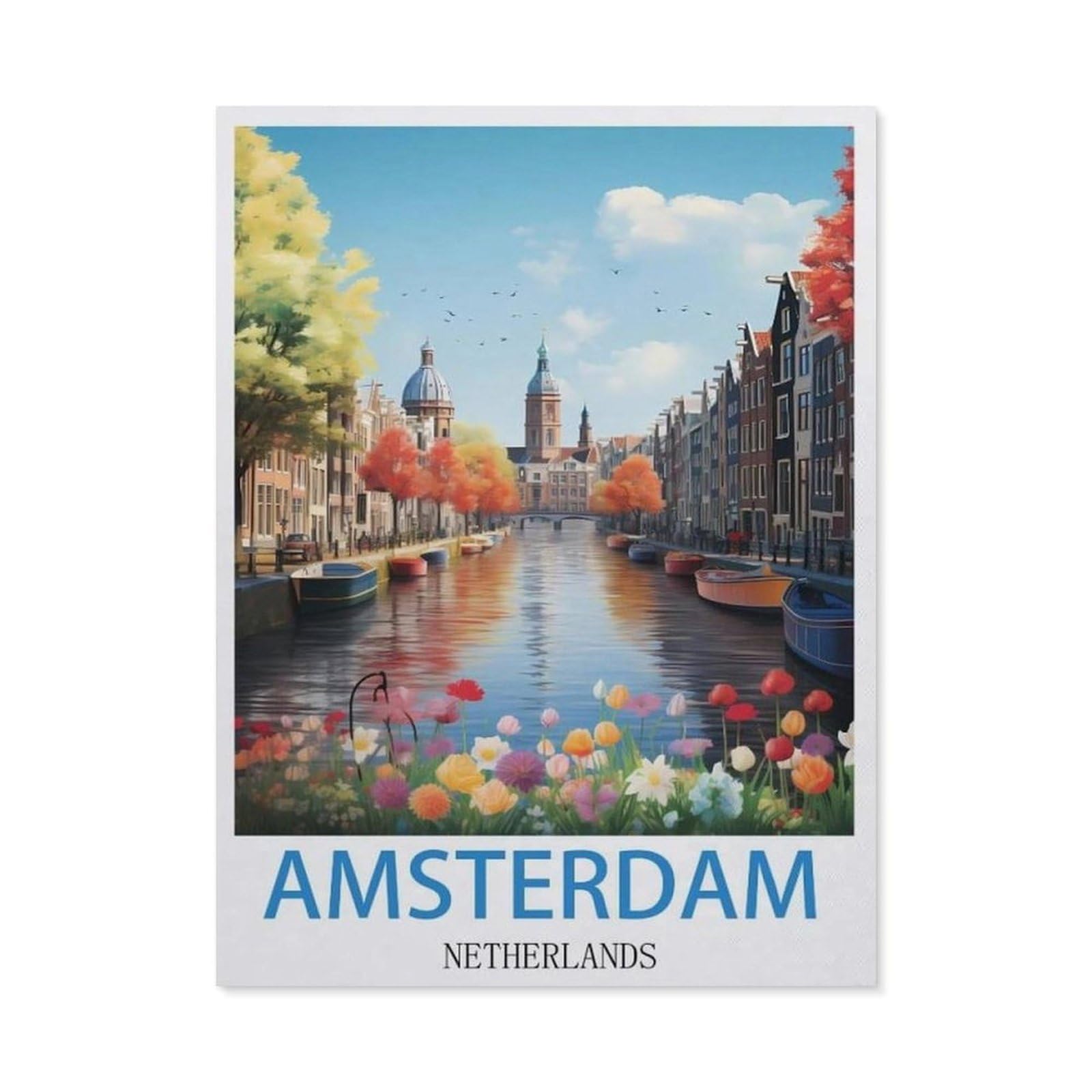 Vintage Art Metal Signs Funny Sign，Amsterdam Netherlands(15x30cm）