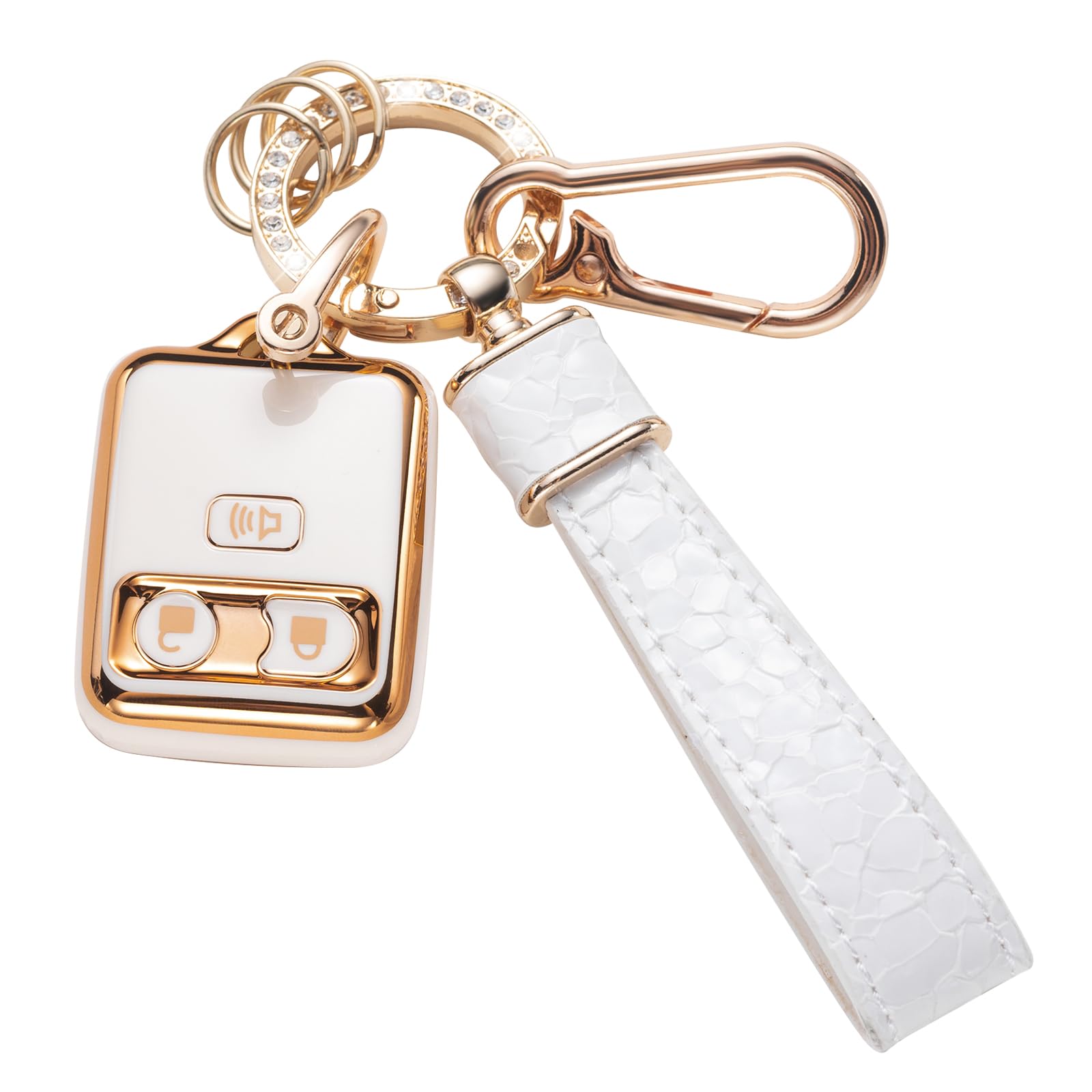 CACARLIKEfor Car Key Fob Cover with Leather Lanyard