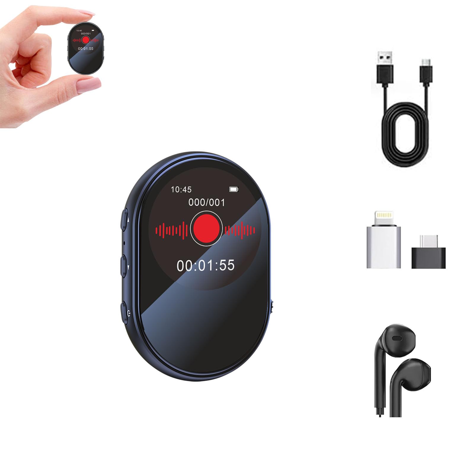 128GB AI Intelligent Digital Voice Recorders Recorder with Playback,Voice-Activated Voice Noise Reduction Recording Device, Timed Recording, Conference/Lecture/Classroom Learning, Portable Gifts