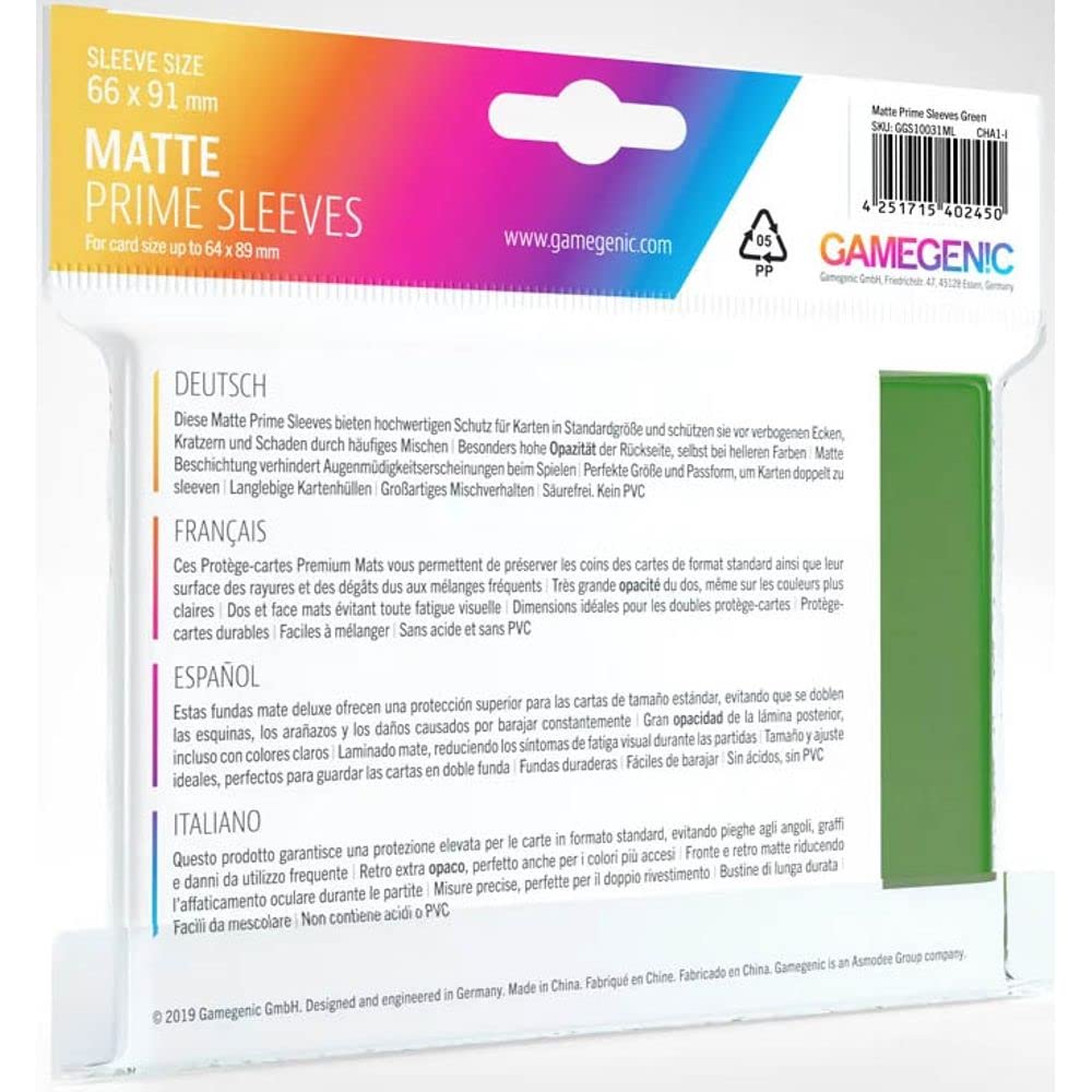 gamegenic card sleeves green Amazon.com: Matte Prime Sleeves: Green : Toys & Games