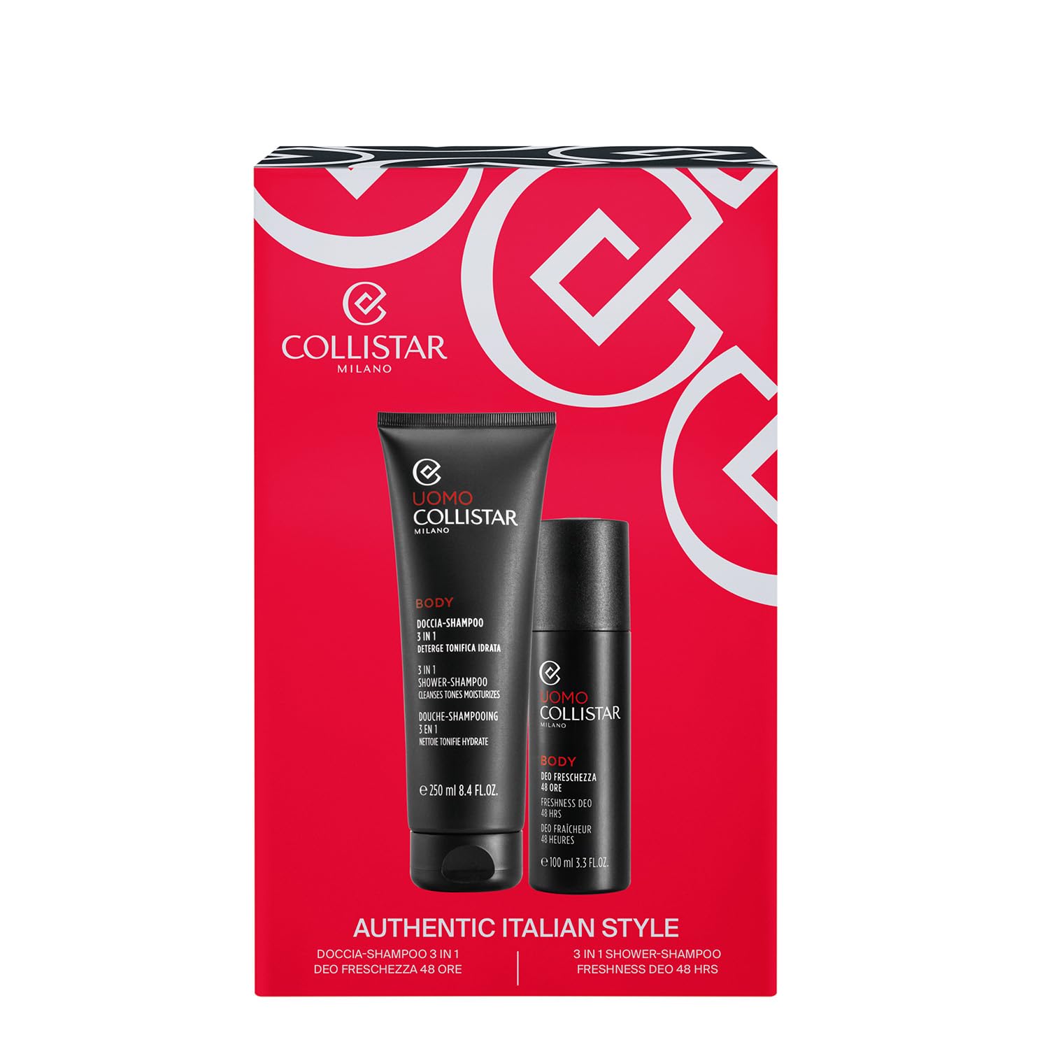 Collistar Cofanetto Regalo Uomo, Doccia-Shampoo 3in1 250 ml + Deo Freschezza 48h Spray 100 ml, Set Regalo Idratante e Tonificante, Fragranza Bergamotto Italiano