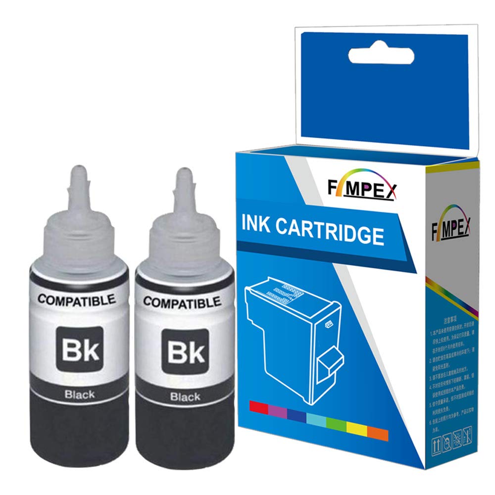 Fimpex Ink Bottle Refill For Printer, Compatible With ET-2710 ET-2711ET-2712 ET-2714 ET-2715 ET-2720 ET-2726 ET-4700 104 (2-Black)