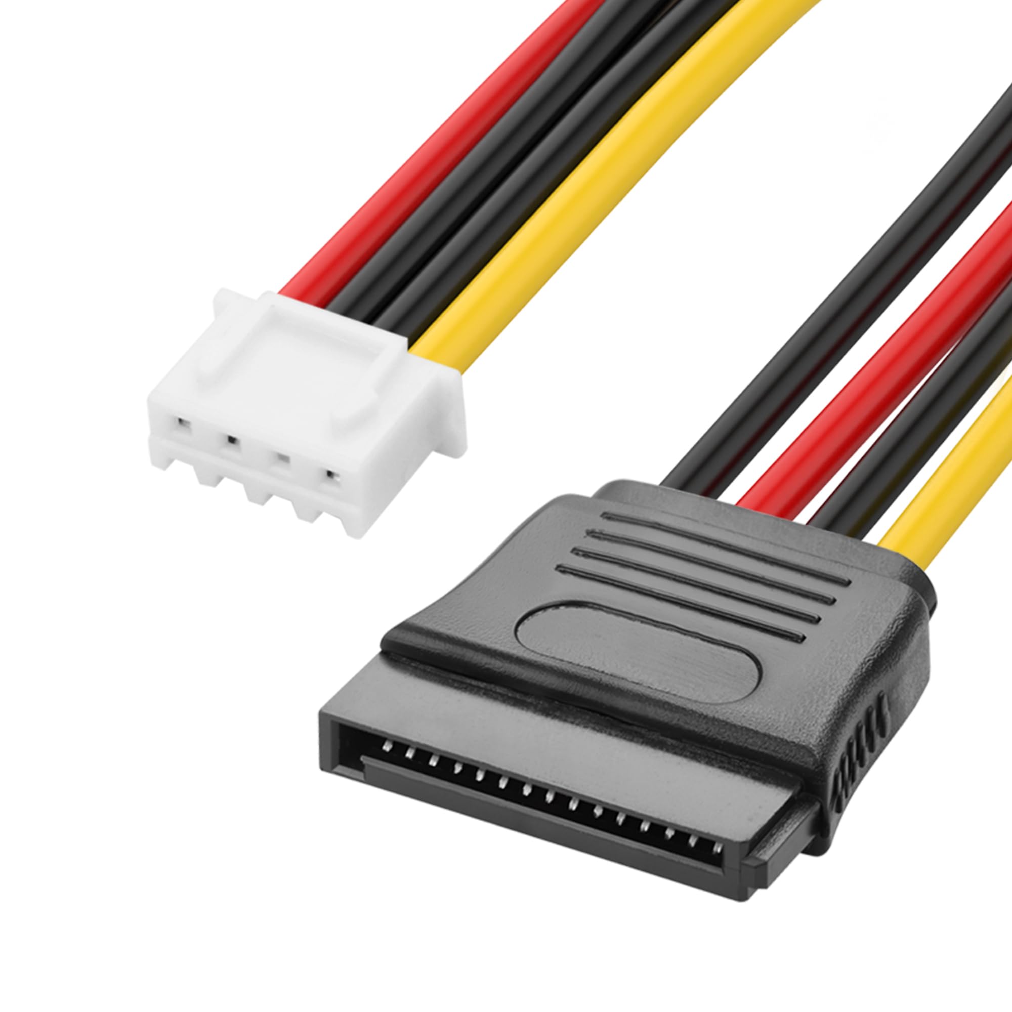 YAODHAOD 4-pinowy adapter Floppy na SATA 15 pinów 18 CM 3PCS, kabel zasilający do złącza zasilania Floppy do gniazda SATA, kabel zasilający IDE do Fujitsu D3003/Gigabyte GA-H110TN, zasilacz PC adapter