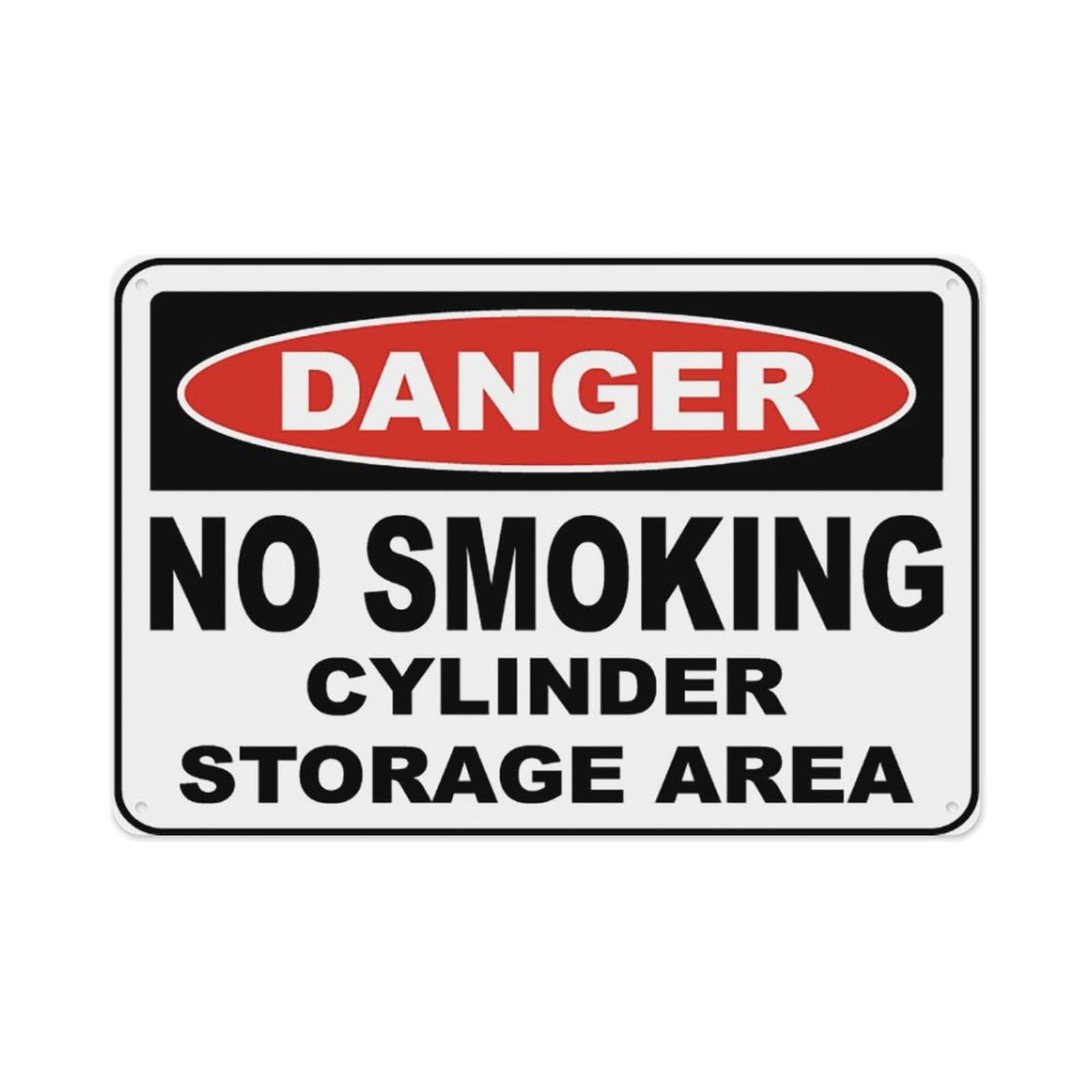 peiyeety No Smoking Cylinder Storage Area Sign Aluminum Tin Warning Signs For Home Outdoor Garden 8X12 Inches