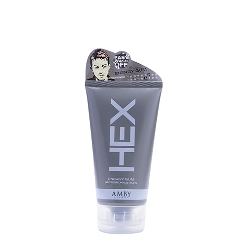 HEX Amby - Gel de peinado para el cabello, goma de mascar energética, definición con fuerte sujeción duradera, acabado seco mate no graso para