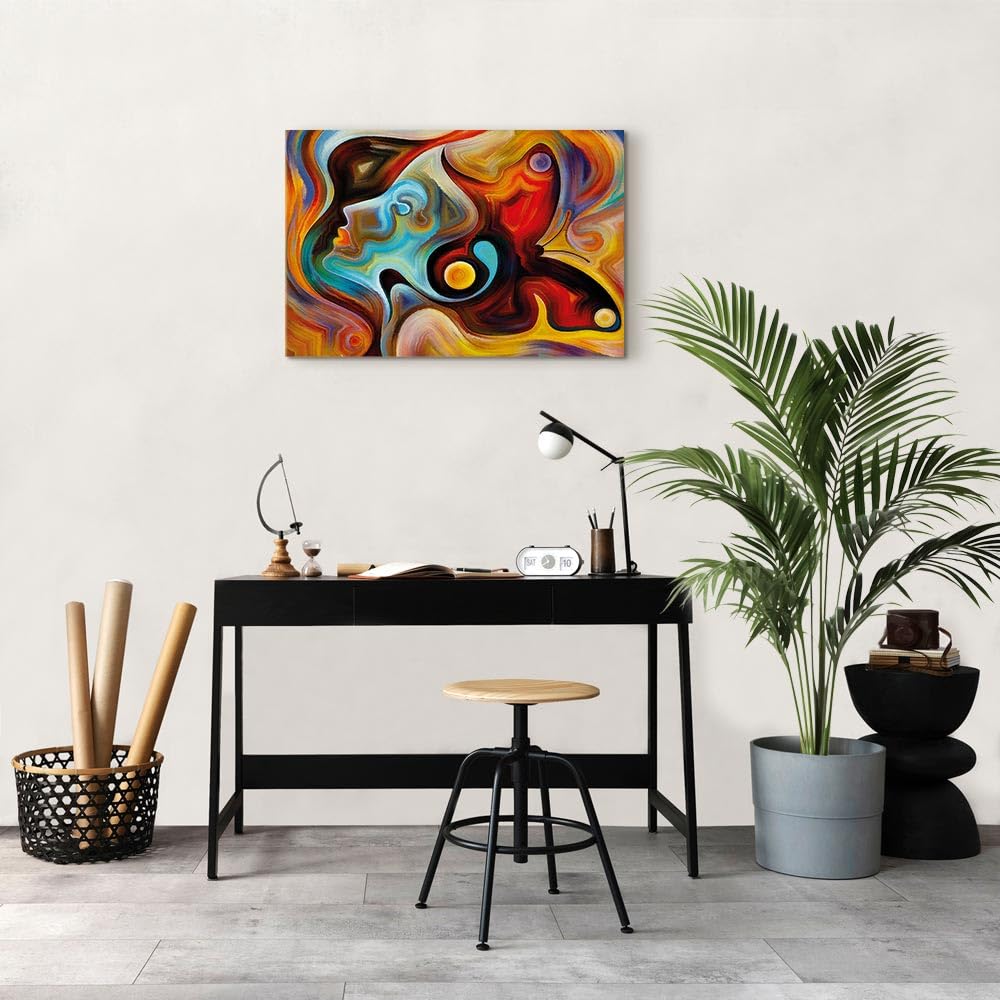 murando Quadro coloratoes Viso 120x80 cm 1 pezzo Stampa su tela XXL Immagini moderni Murale Fotografia Grafica Decorazione da parete Ritratto Astratto come dipinto h-B-10023-b-a