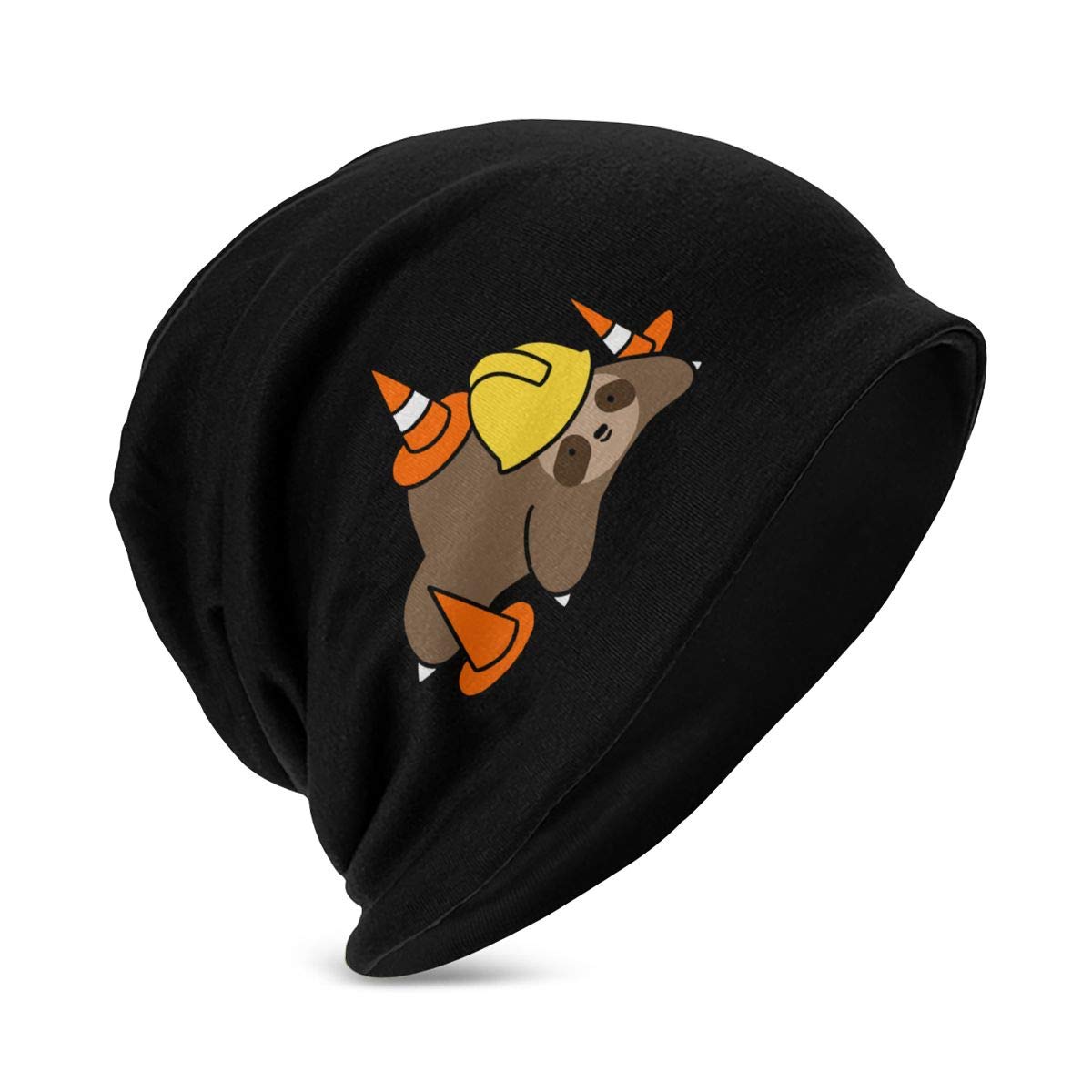 XIKEWL Kids Beanie Hat Road Worker Sloth Keep Winter Warm Skull Caps for Boys Girls Black