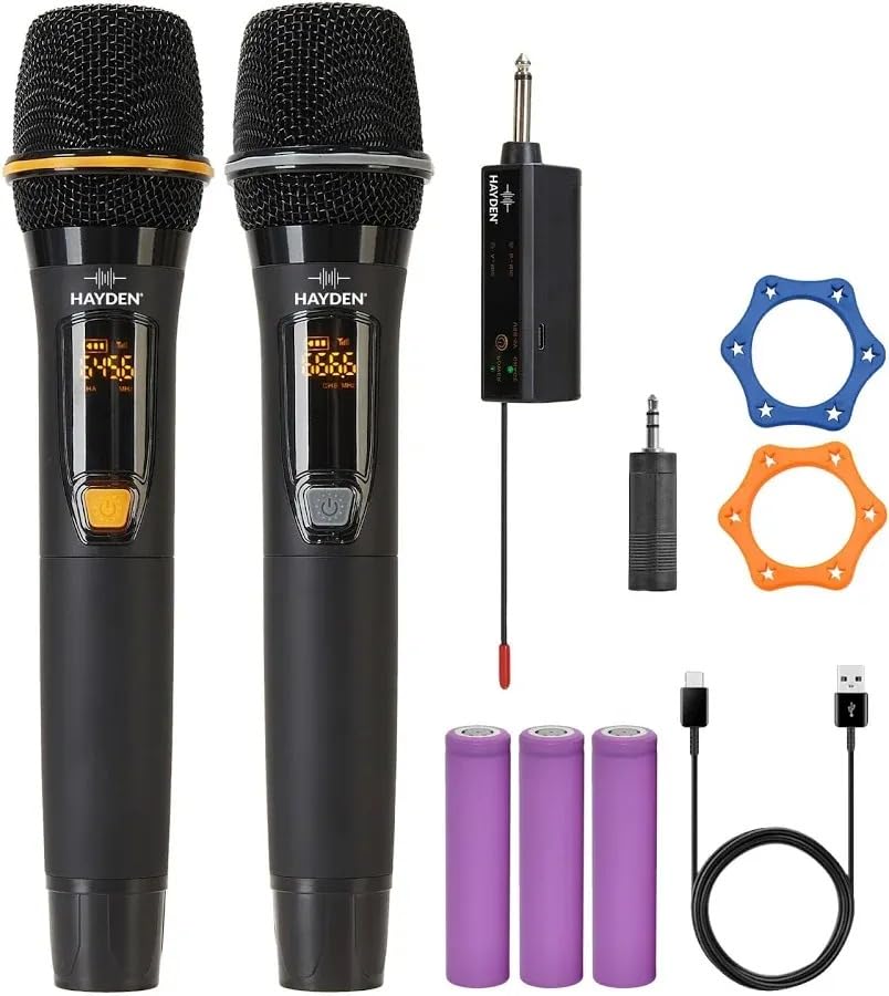 kh Hayden HY-112 UHF Wireless Microphone, Rechargeable Handheld Mic with Metal Body, Type-C Charging, 200ft Wireless Range, Long Battery Life for Karaoke, Stage, PA System & Events-picture-22