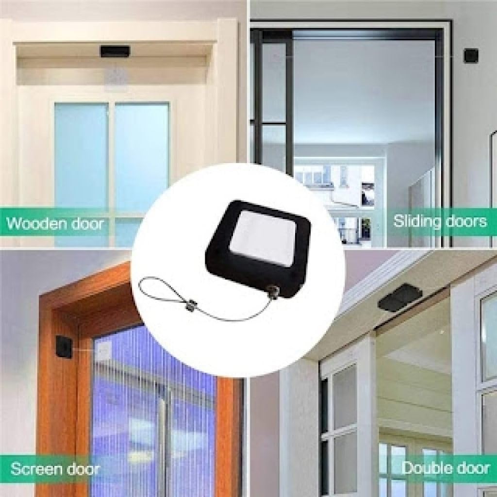 ONISHOMES Window Door String Steel Rope Closer DIY Tool Punch-Free Automatic Sensor & Multifunctional Door Closer, Self Closing Door with Steel Wire Drawstring, Auto Door Closer with Steel 2