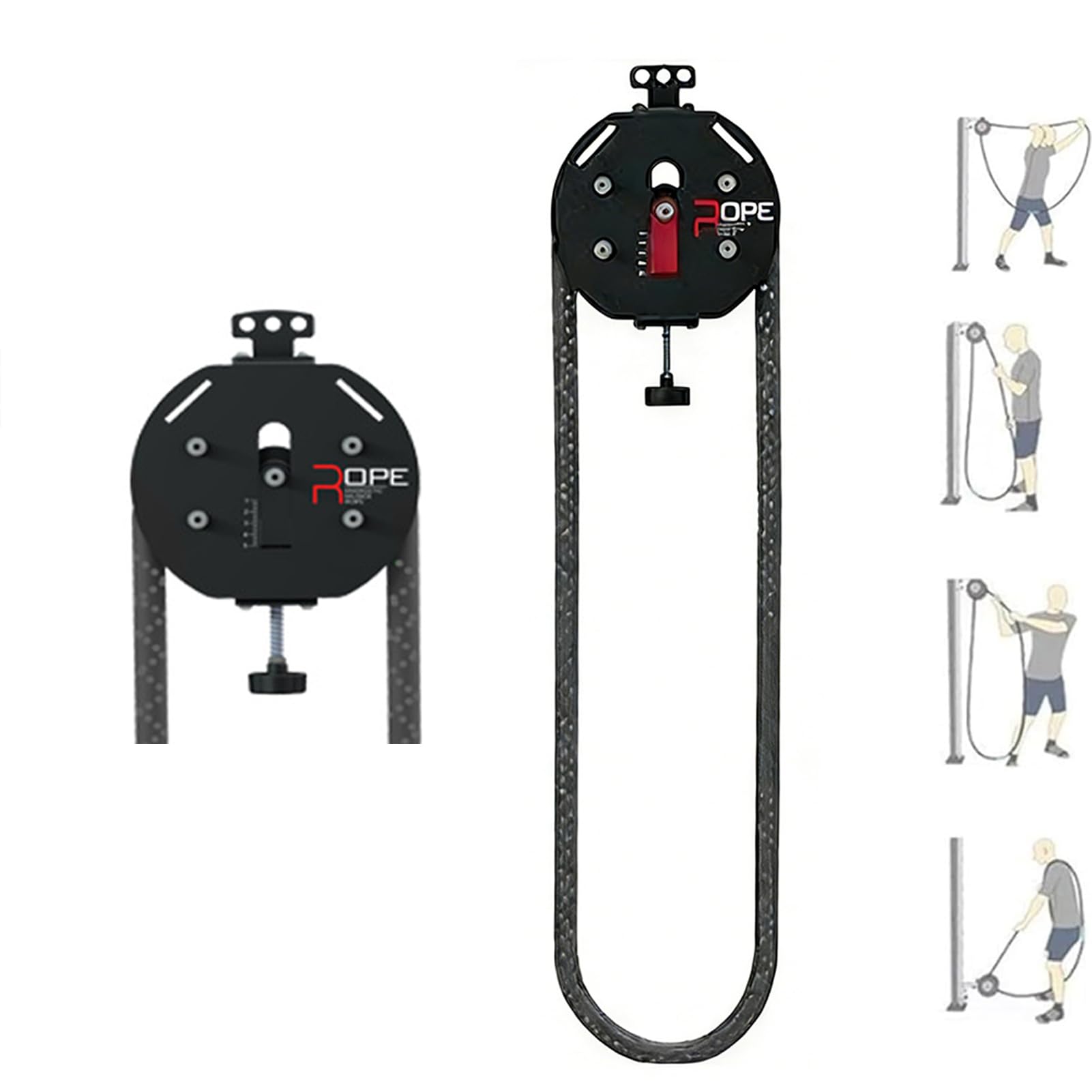 SULQING Rope Climbing Machine Endless Rope Trainer, 13ft Premium Nylon Rope, 30kg Adjustable Resistance for Home Gym Fitness Training