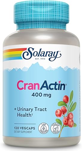 Solaray CranActin Extracto de arándano de 400 mg suplemento concentrado de arándano para la salud del tracto urinario y el apoyo de la vejiga con