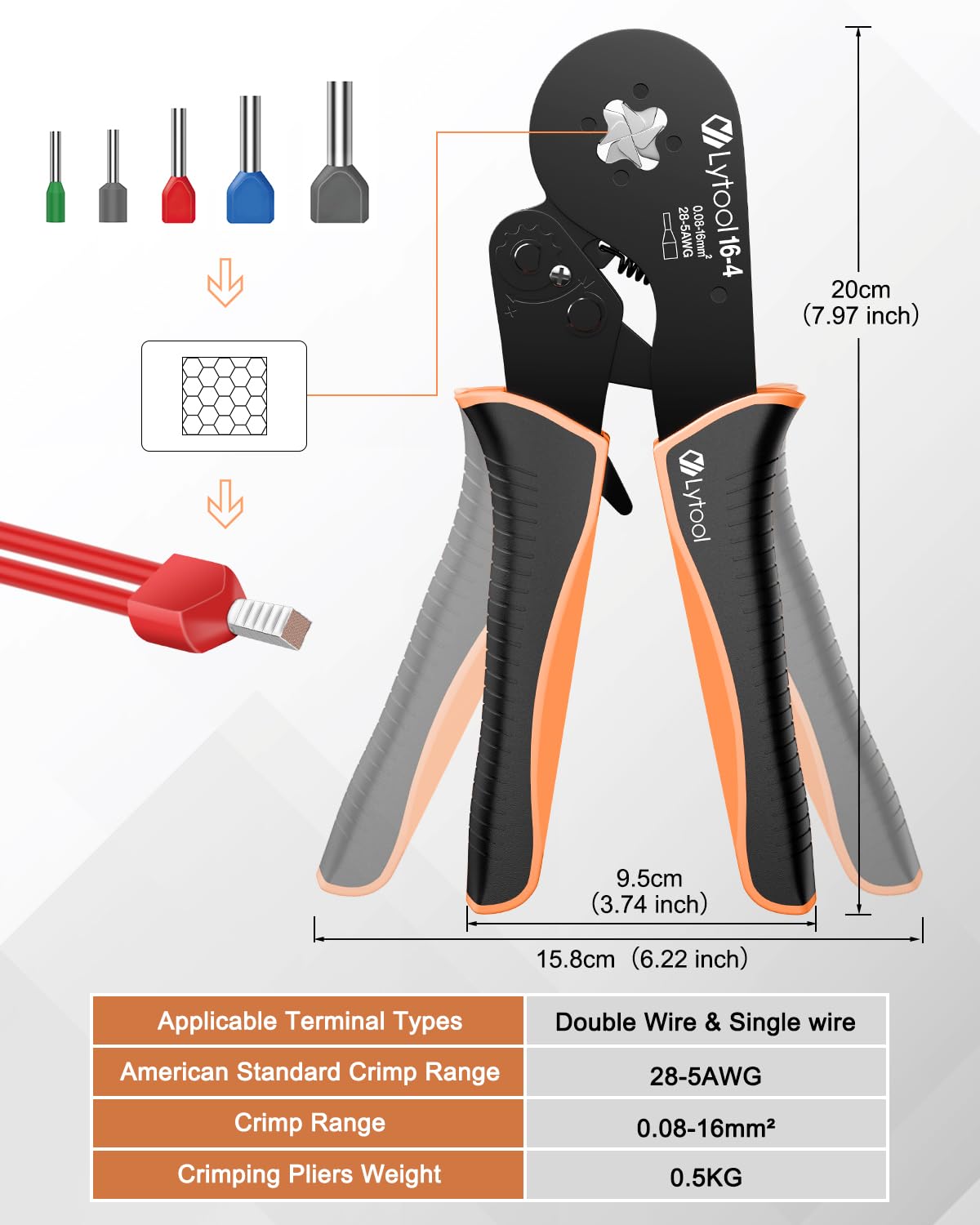 Lytool 0.08-16mm² Ferrule Crimping Tool - Image 4