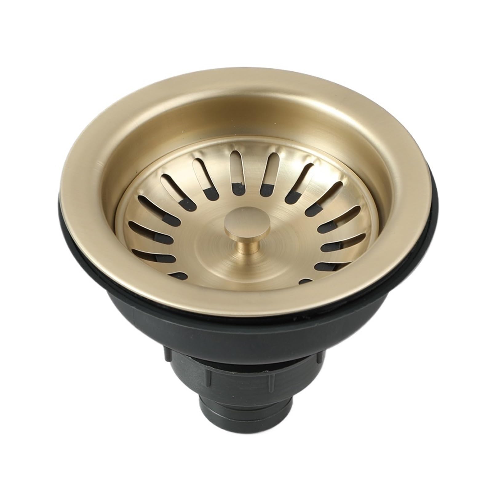 2pcs Kitchen Sink Stainless Steel Dish Drainer Strainer Stopper Combo Kit Drainage Waste Set(Brushed Gold)