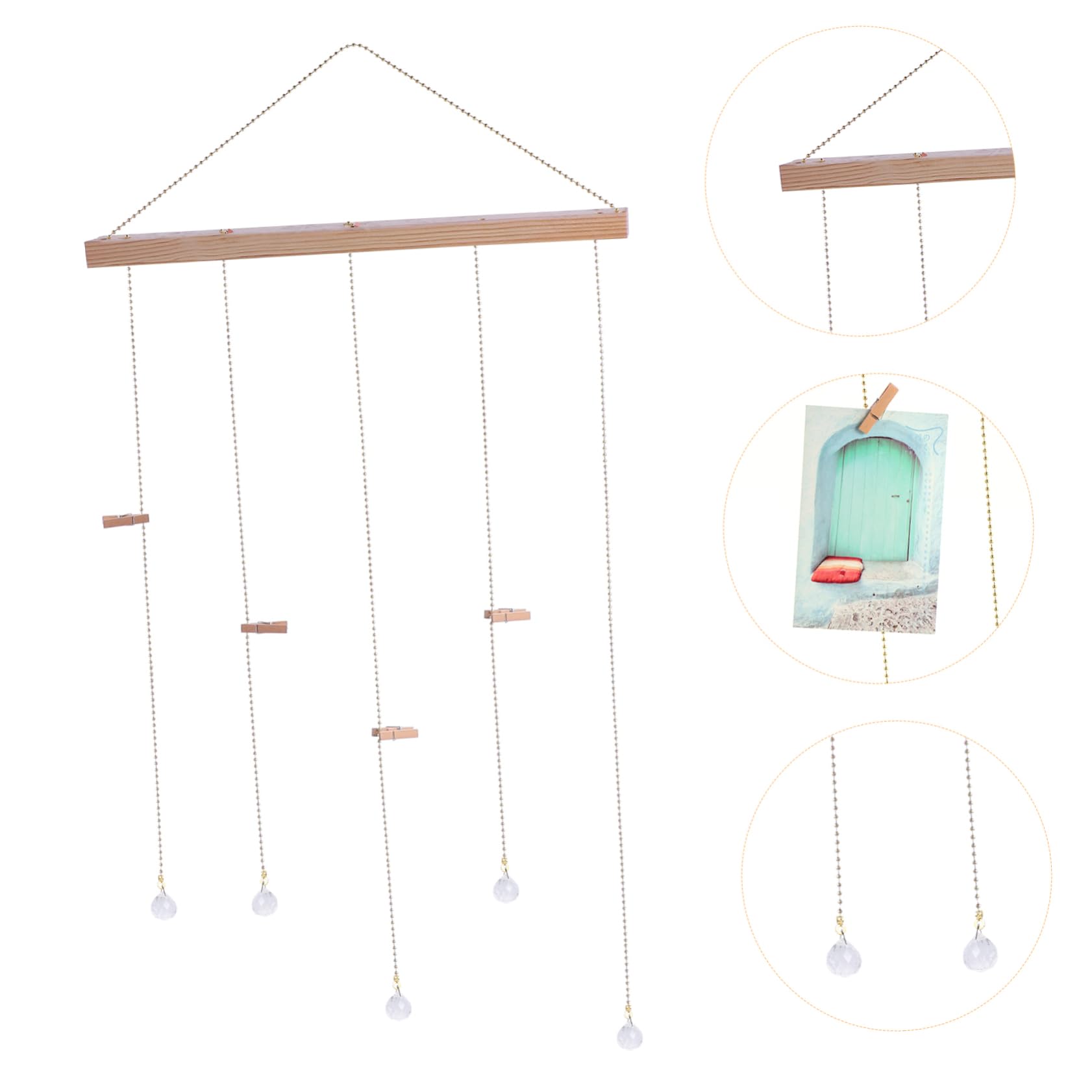 Decoración navideña 1 Juego Creativo para Colgar Fotos en la Pared, Adorno de Madera con Clip para Fotos, para el hogar, sólido, para Bodas, cumpleaños, Decoraciones navideñas, lig