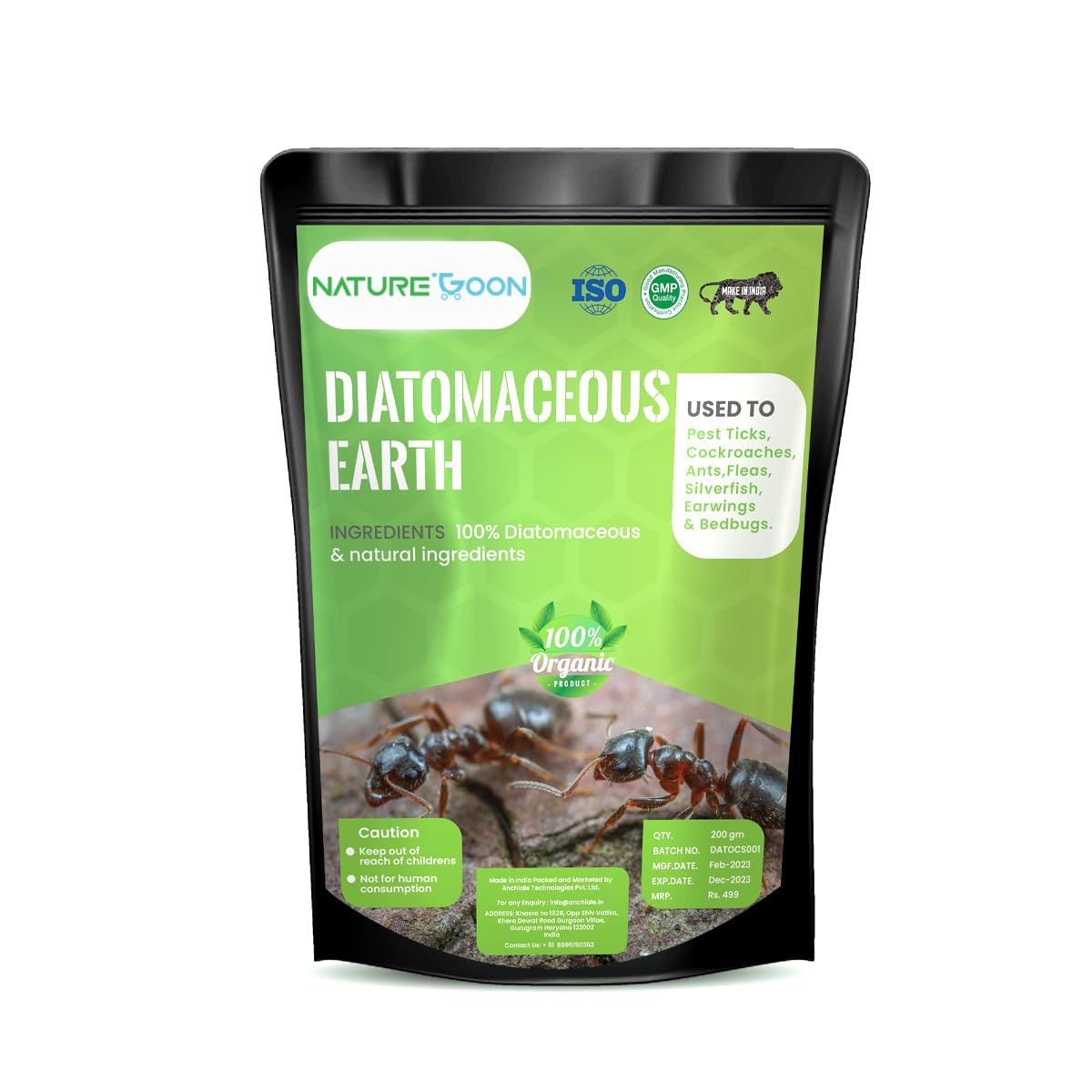 Naturegoon Diatomaceous Earth Powder(200 gm)| 100% Organic and Natural | Safe and Organic Pest Control for Your Garden and Home. (200 gm) (B0CKXCWWQK) Amazon Price History, Amazon Price Tracker