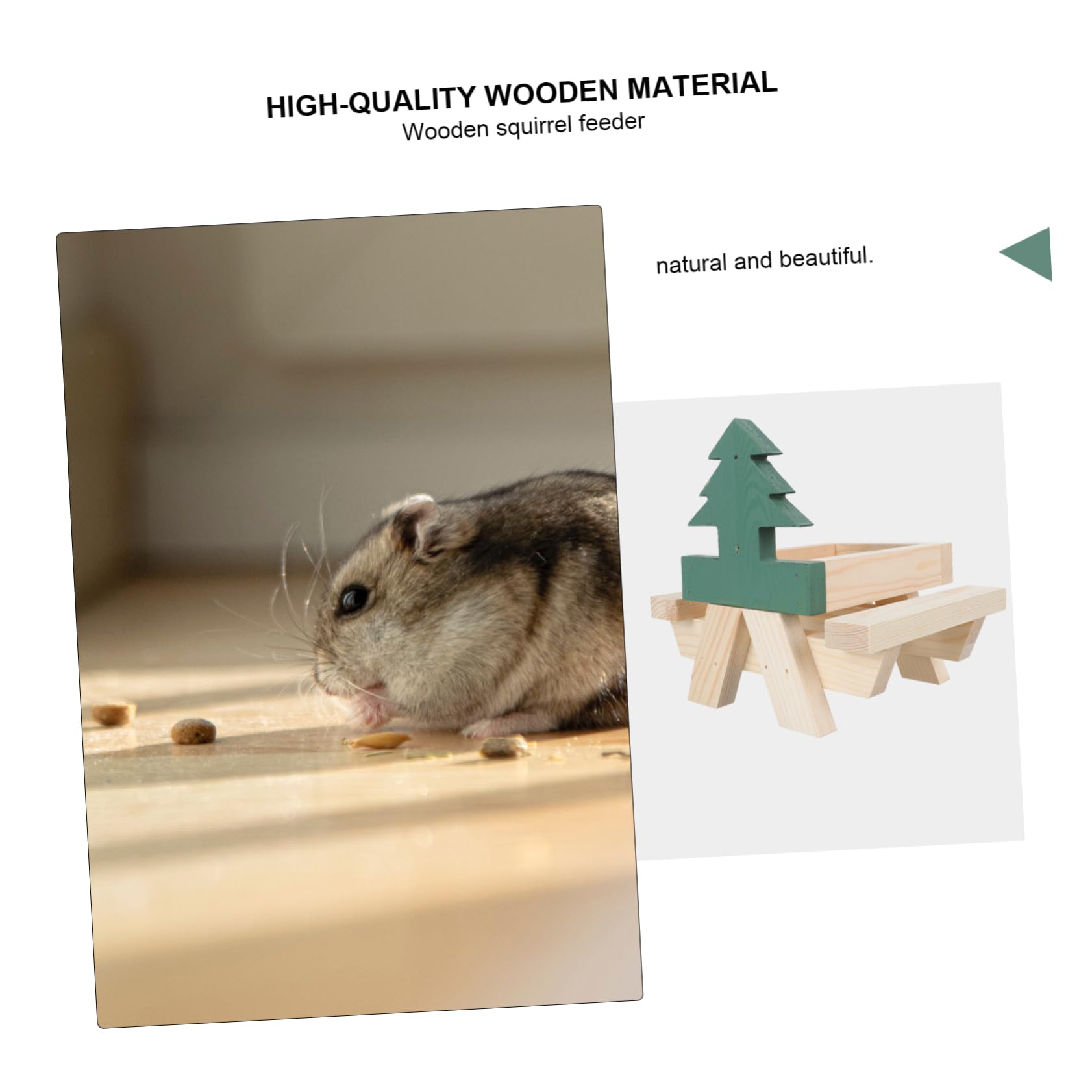 VANZACK Comedero para y Cacahuetes Cargador De De Madera Suministro De Comida para Mascotas Soporte para Picnic