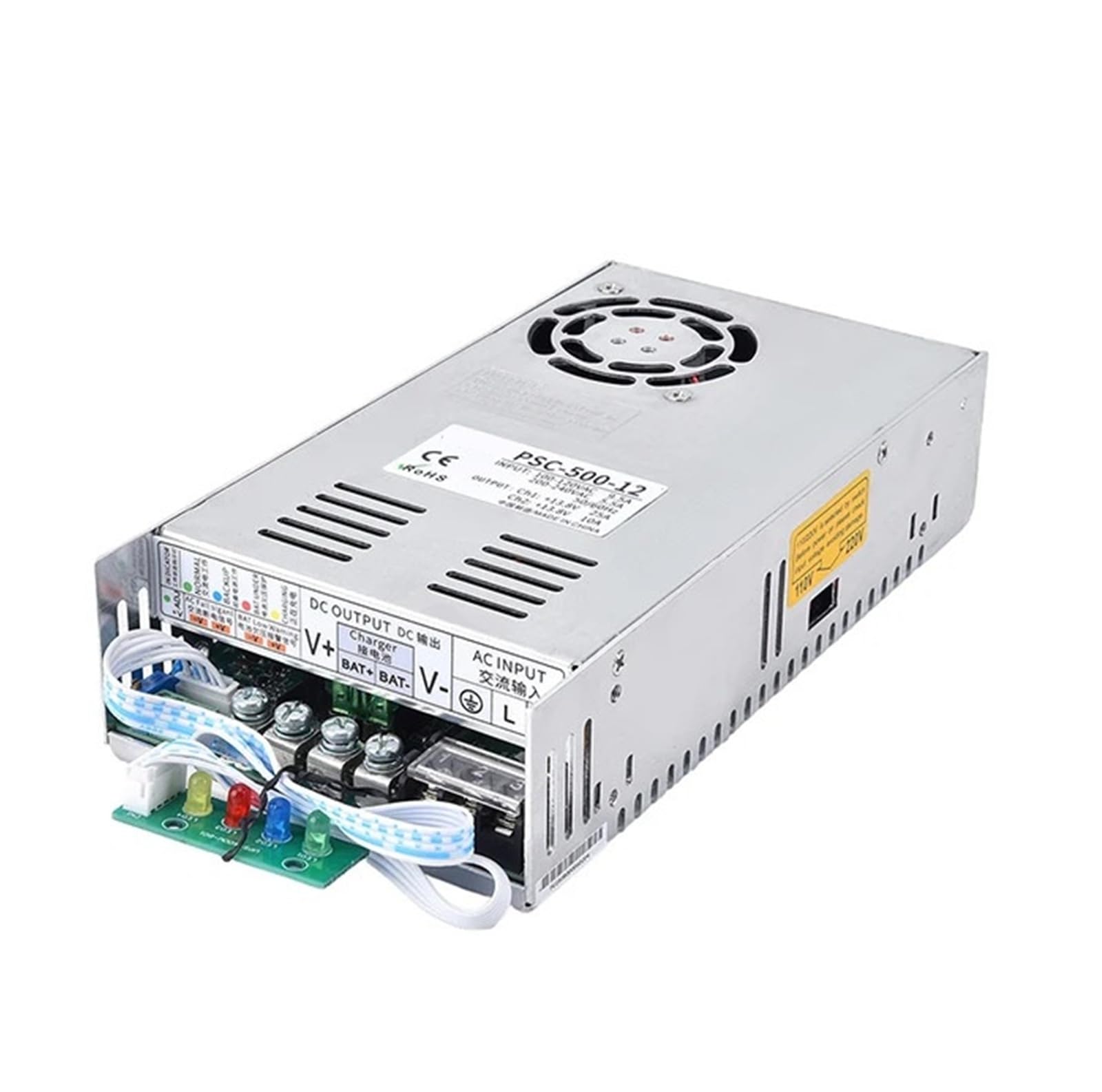 Kompaktowy Zasilacz UPS DC O Mocy 500 W PSC-500 Wysoka stabilność | Do akumulatorów kwasowo-ołowiowych 13,8 V/27,6 V Prąd ładowania 10 A/5 A(12V)