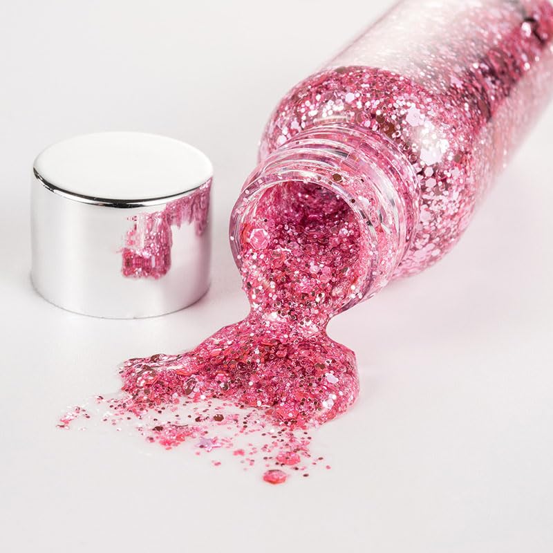 Body Glitter Gel, Face Glitter Body Glitter Liquid Eyeshadow, Face Hair Nail Glitter, Holiday Glitter Makeup (5)