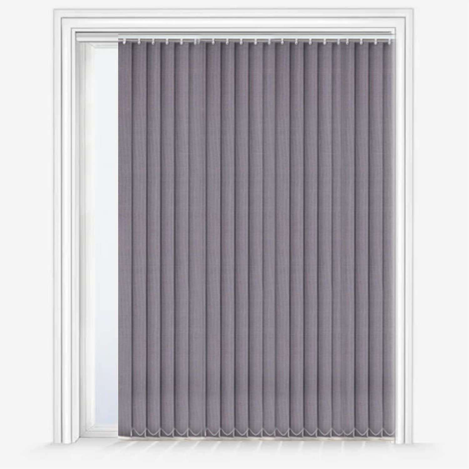 Kayra Decor PVC Vertical Blinds for Windows, Light Filtering Blinds Curtain for Home Office, Bedroom, Kitchen, Sliding Door, and Balcony for Room Darkening (Personalized/Customized Size, Grey)