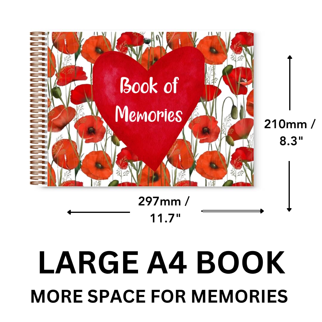 Poppy Flowers Book of Memories, A4 - Image 3