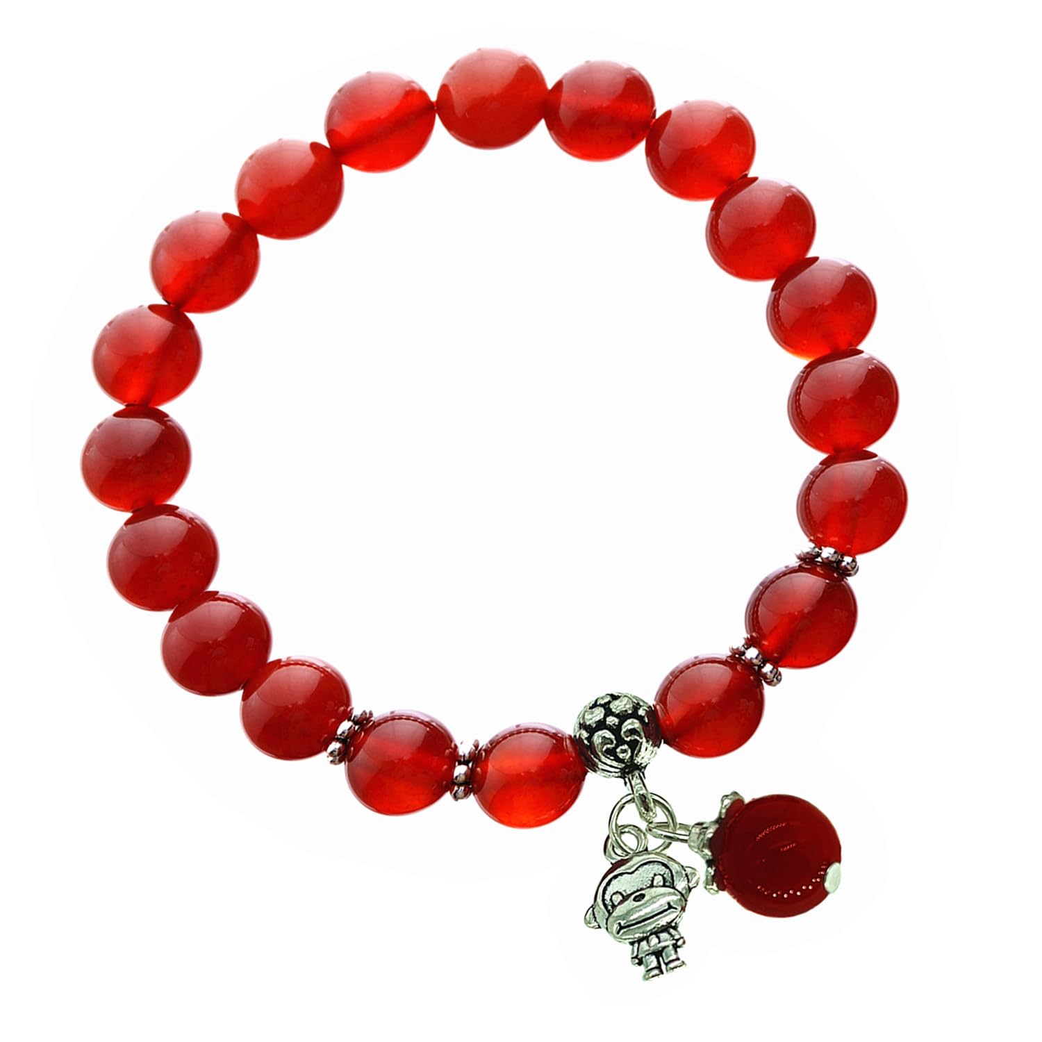 Feng Shui Handmade Chinese Zodiac Year Animal Red Agate Beads Bracelet