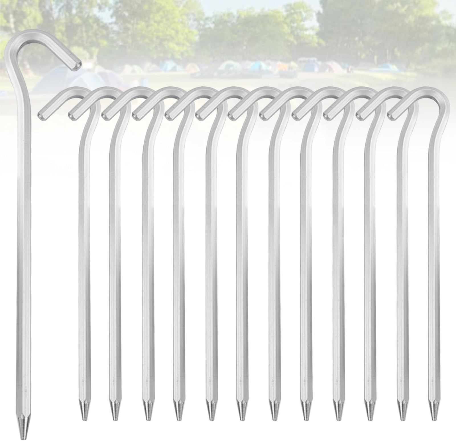 Bomtop Lot de 12 Pcs Piquets de Tente, 18 cm, Sardines de Fixation Sol