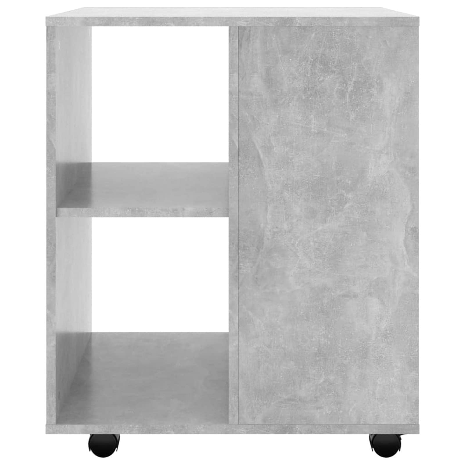 Homgoday Mobiletto con Rotelle Grigio Cemento 60x53x72 cm in Truciolato, Salvaspazio Armadietto da Esterno, Mobili Esterno Balcone per Soggiorno, Ufficio, Camera da Letto, Bagno