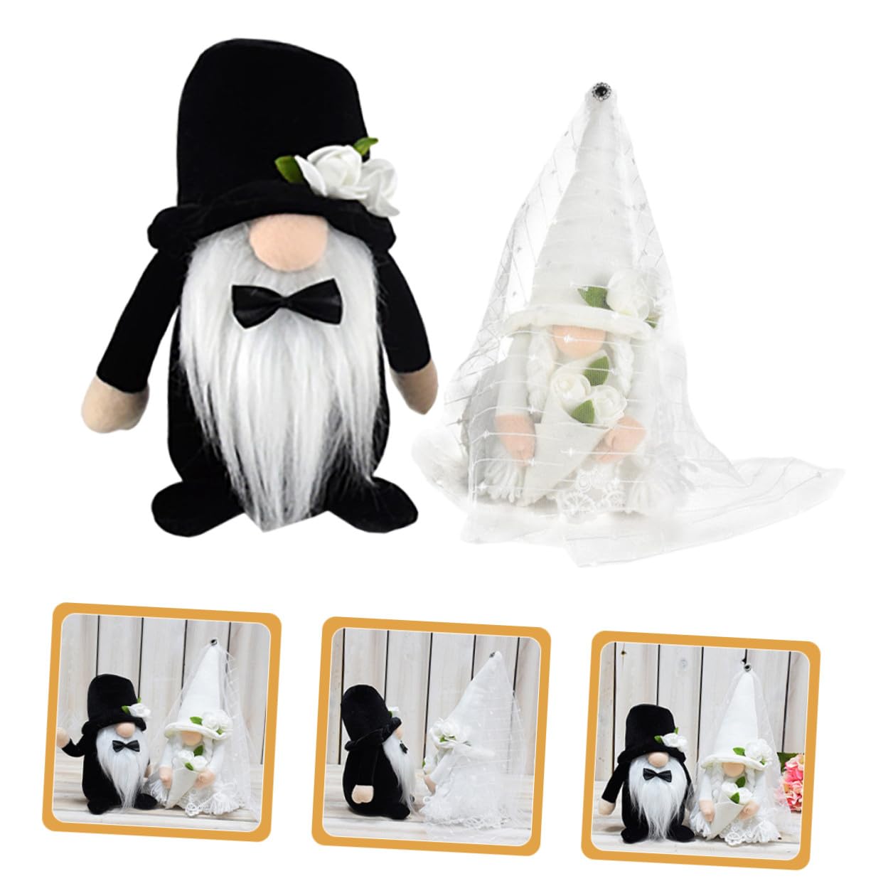 2 Stück Plüsch Hochzeitsgnome Braut Bräutigam Dekofigur Tischdeko aus Langlebigem Material für Hochzeitsfeier