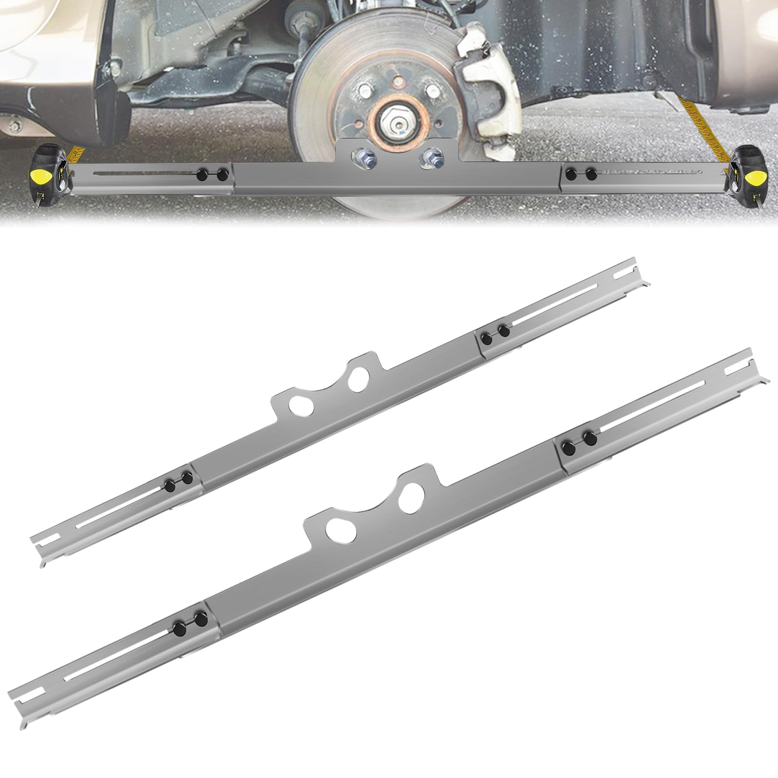 Wheel Alignment Tool Plates, Metal Toe Alignment Plate Toe Plates Wheel Alignment Tool Car DIY Toe Alignment Tool Wheel Alignment Tools Kit for Easy Storage (Silver)