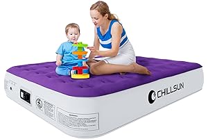 CHILLSUN Queen Air Mattress with Built in Pump: Comfort Blooms O'er Your Home or Trip