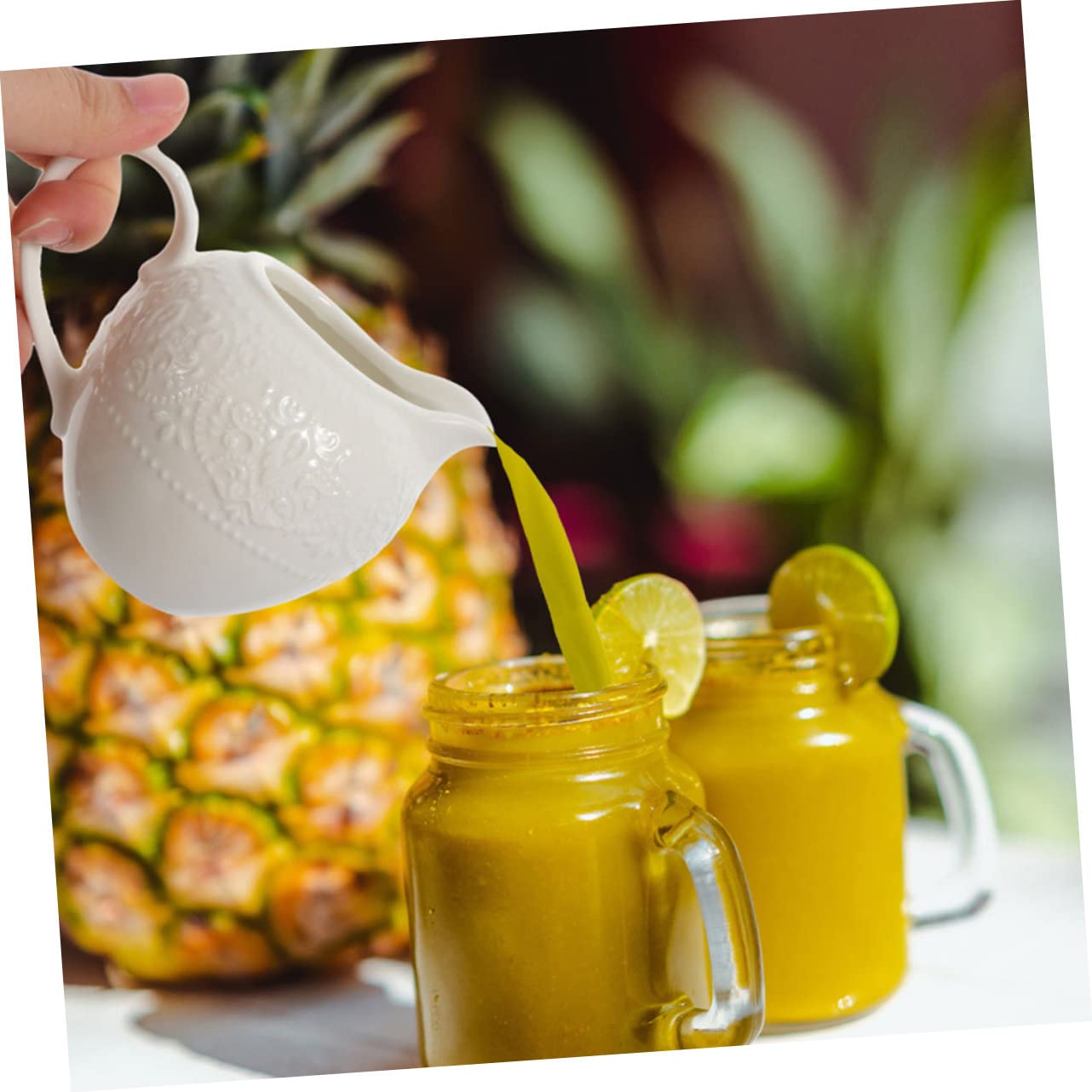 Azucarero con Tapa y Jarra para Leche Diseño Elegante de Cerámica de Color Claro Juego de 2 Piezas y Fácil de Limpiar para Servir Azúcar y Café