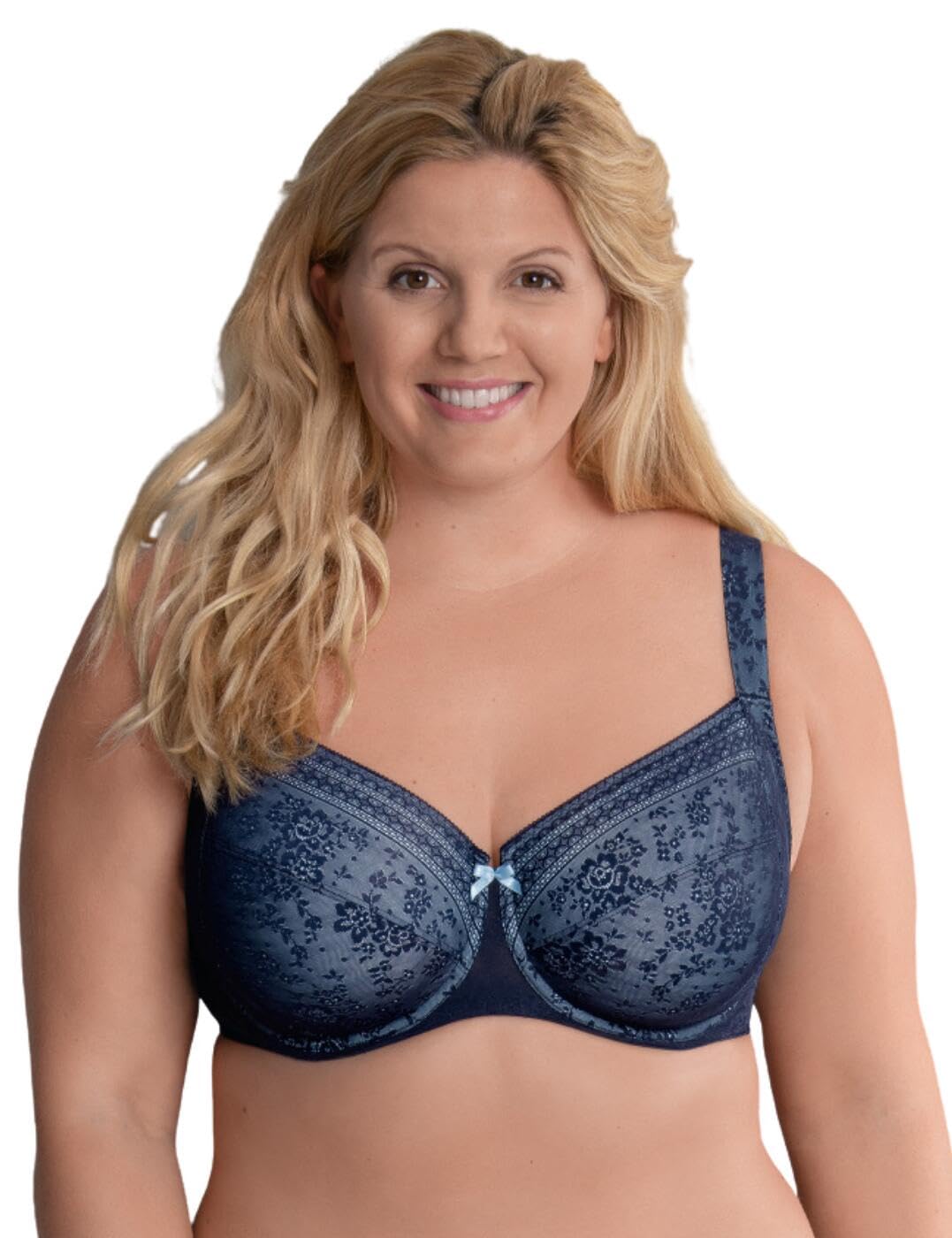 Rosa Faia Fleur 5653-380 Womens Maritime Blue Lace Wired Full Cup Bra 38B