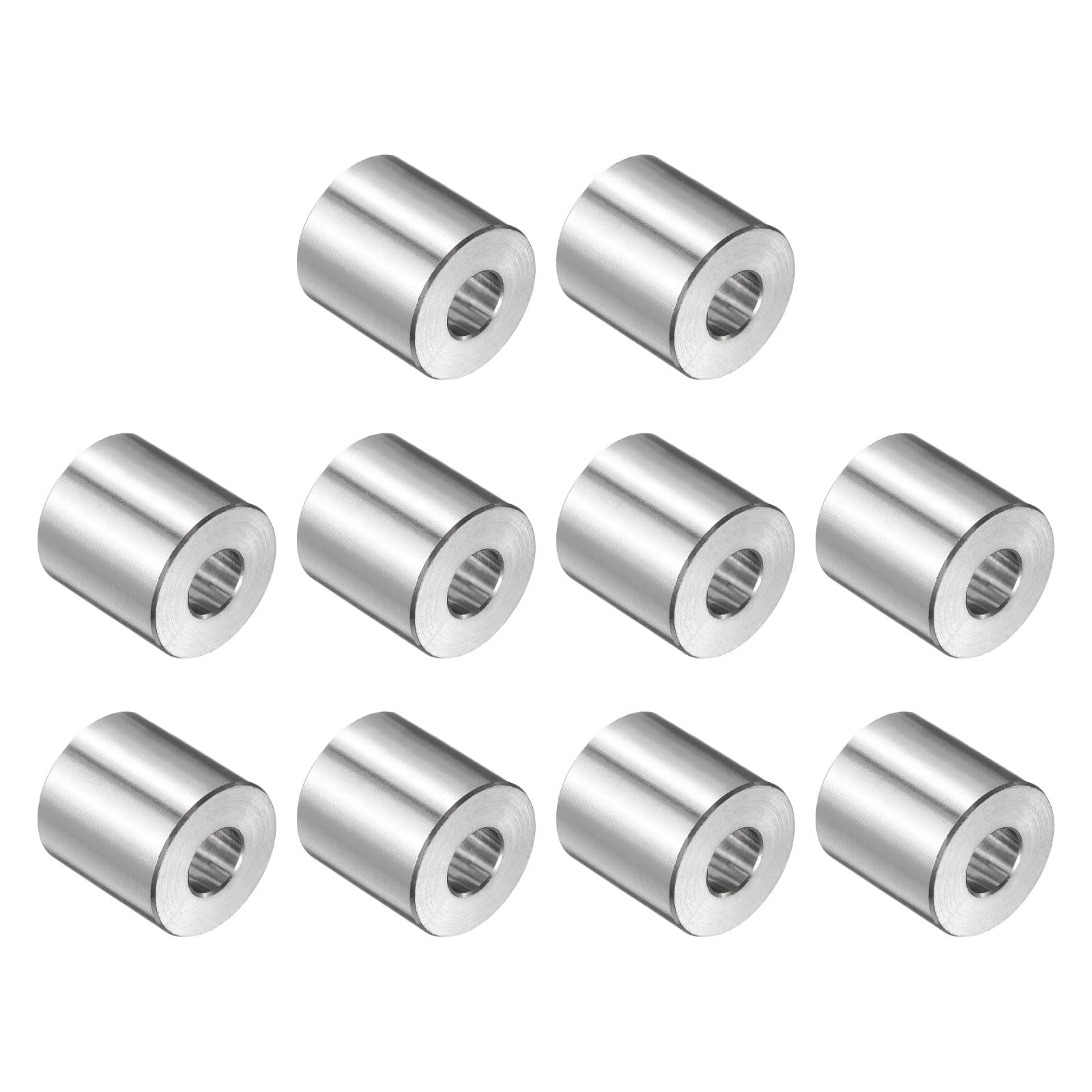 uxcell 10pcs Stainless Steel Spacer 5/16" Bore x 3/4" OD x 11/16" Length Screw Bushing Plain Finish Round Metal Spacer for M8 Screws Bolts and Rods